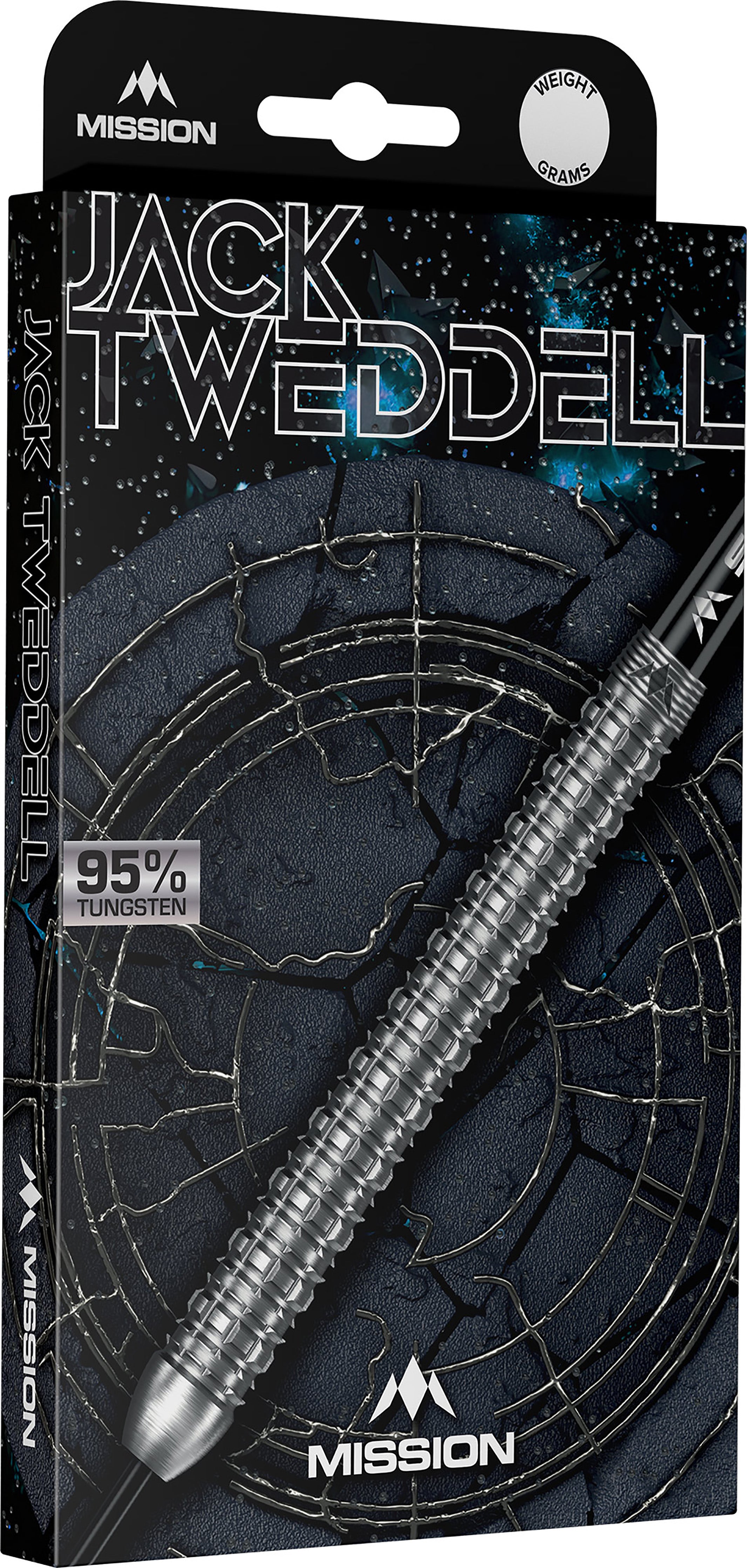 Mission Jack Tweddell Darts - Steel Tip - 95% Tungsten - Silver - 22g 24g 26g