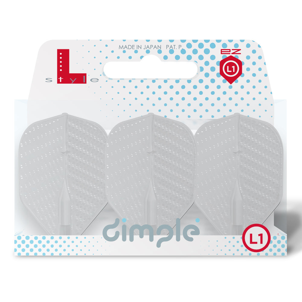 L-Style - L1 - EZ - Dimple Dart Flights - Integrated Champagne Rings - White