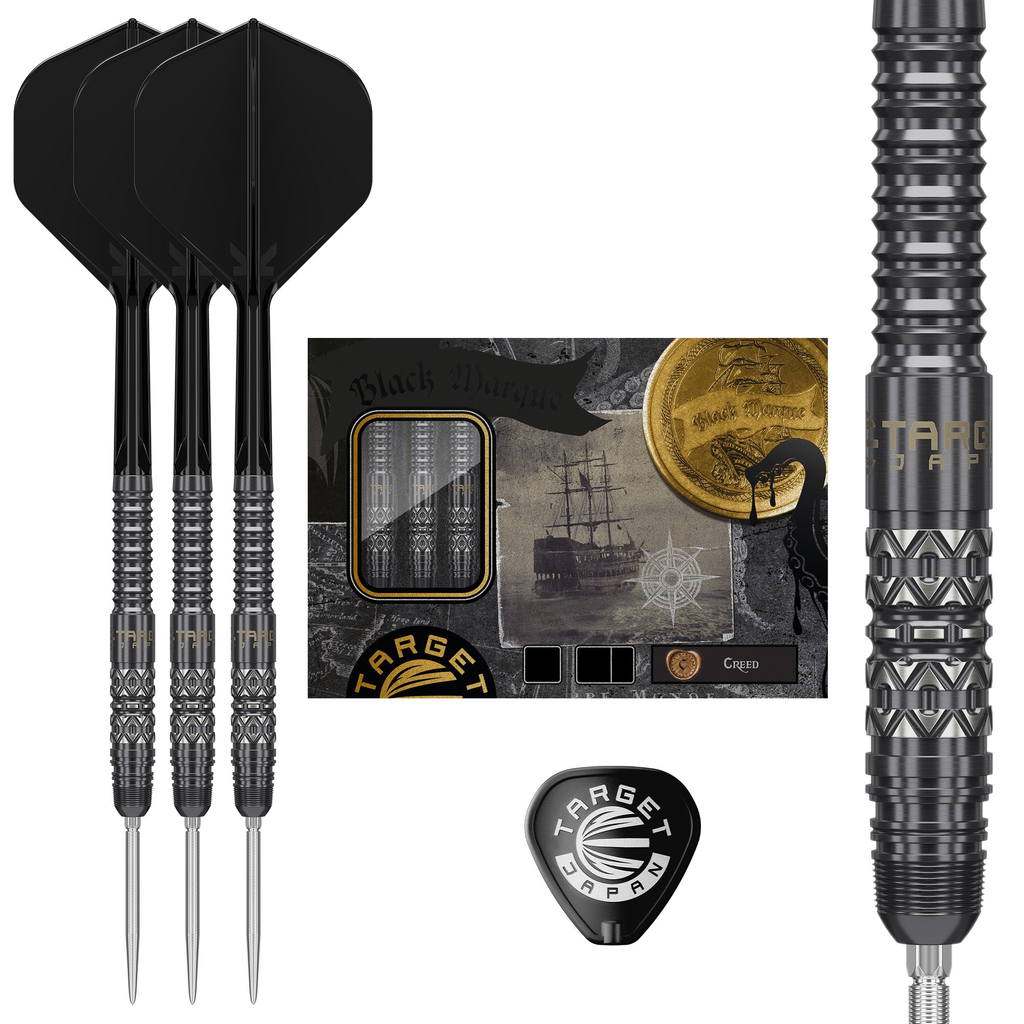 Target Japan - Black Marque Creed - 90% Tungsten Swiss Points Darts - 23g 25g