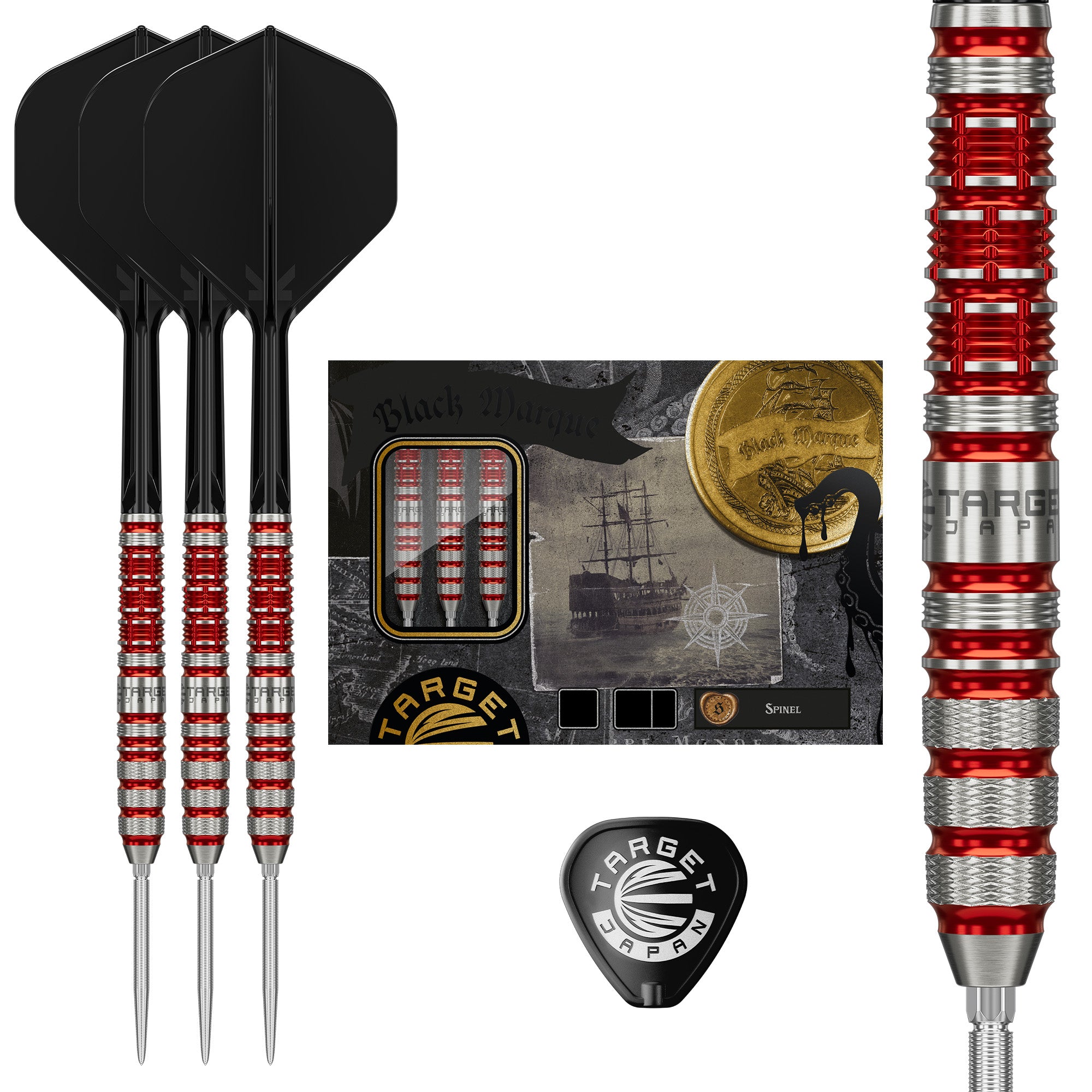 Target Japan - Black Marque Spinel - 90% Tungsten Swiss Points Darts - 23g 24g