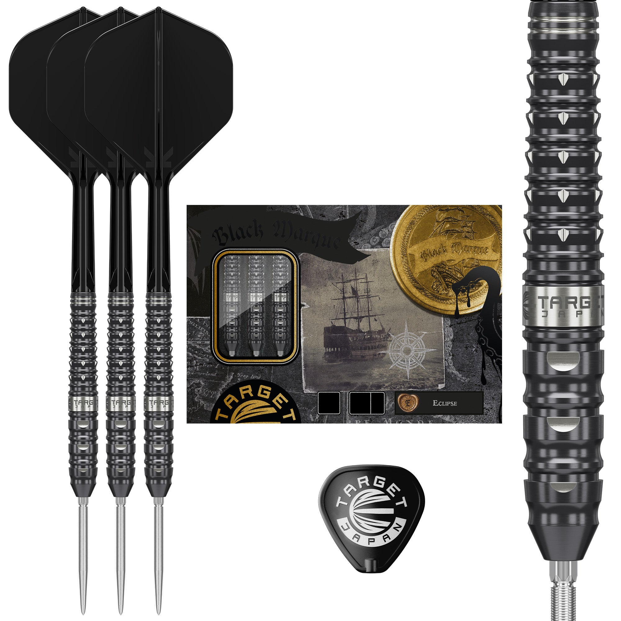 Target Japan - Black Marque Eclipse - 90% Tungsten Swiss Points Darts - 23g 25g