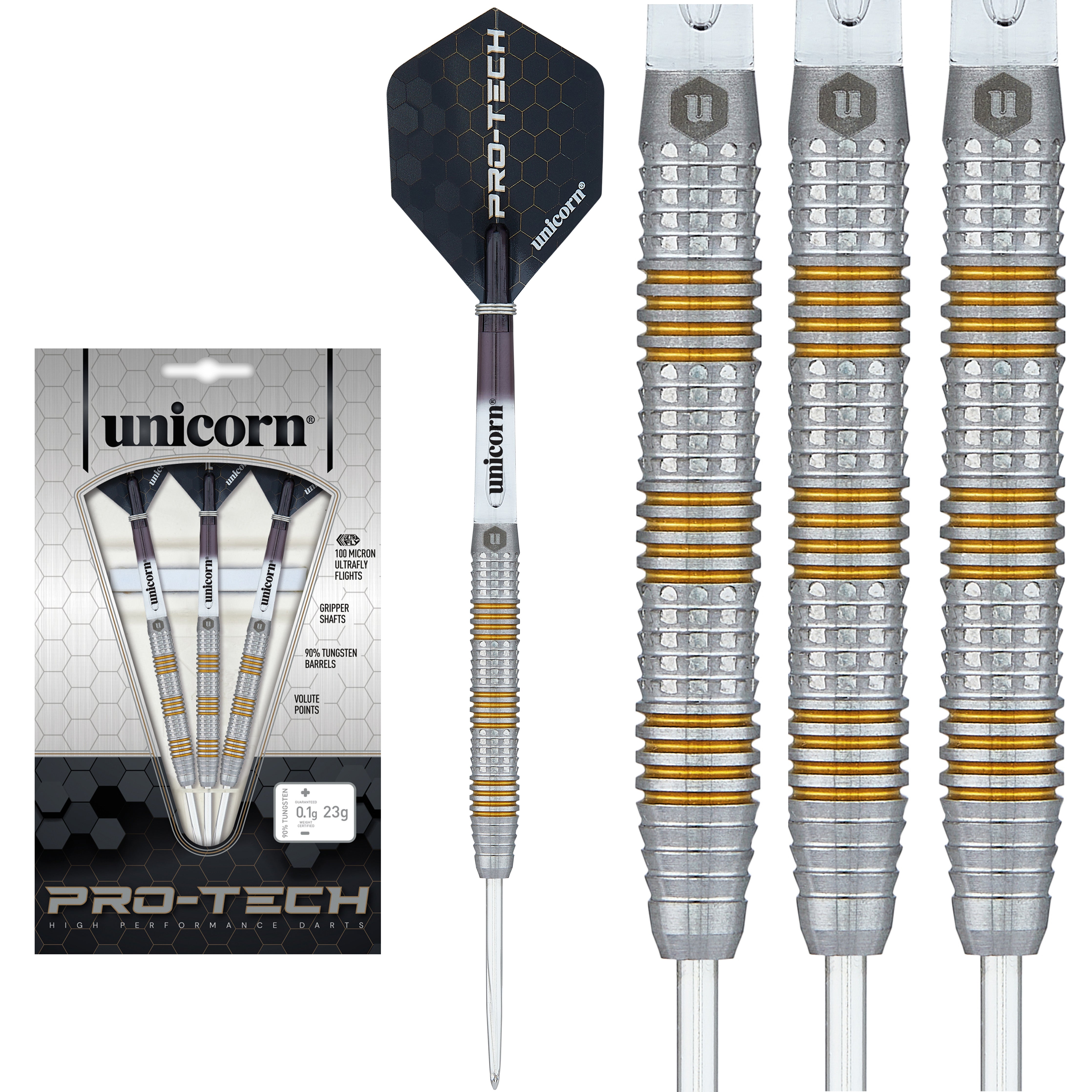 Unicorn Protech Style 3 - 90% Tungsten - Steel Tip Darts - 21g 23g 25g