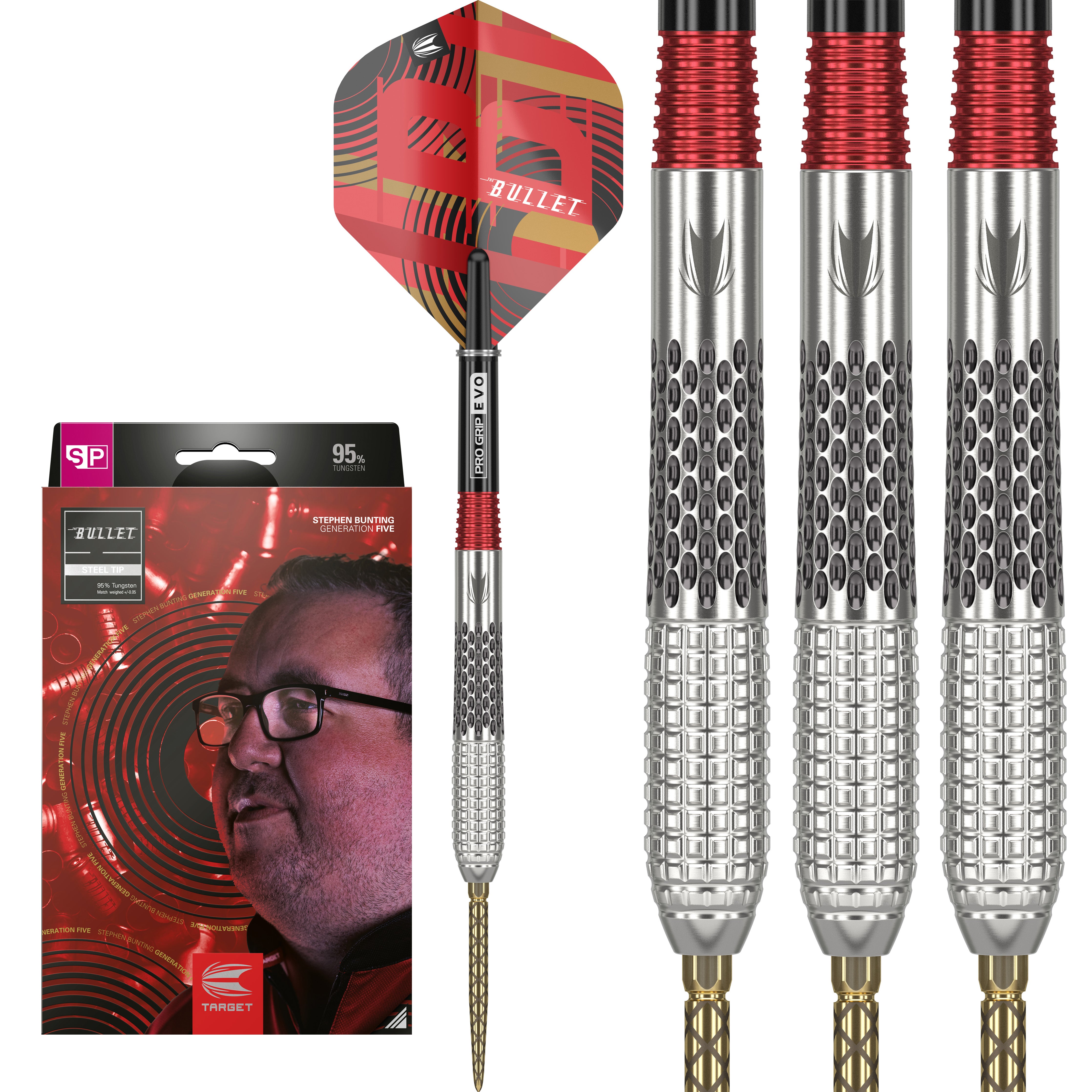 Target Stephen Bunting Gen 5 95% Tungsten SP Steel Tip Darts 2024 - 18g 22g 23g 25g