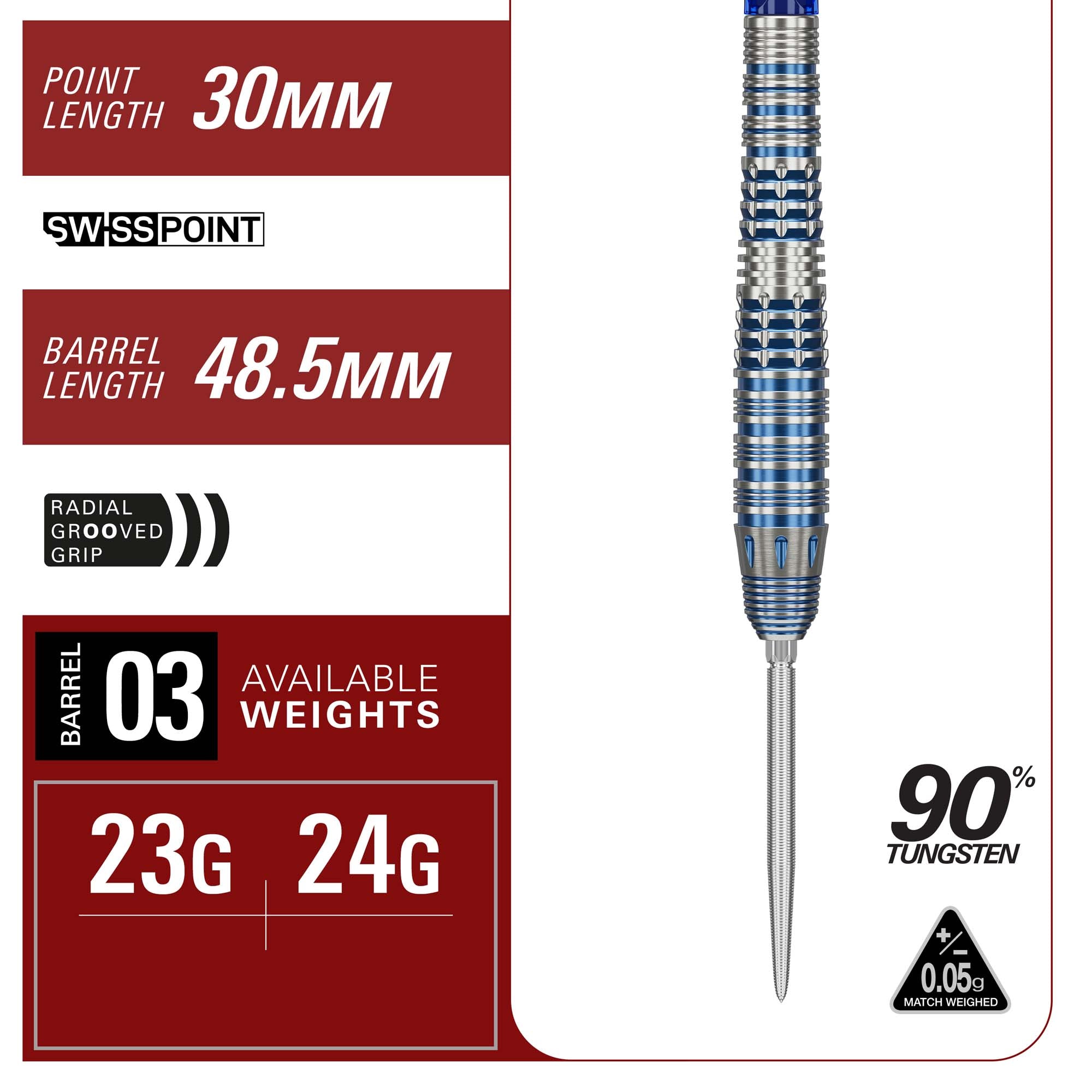 Target Japan Mizu Series 03 - 90% Tungsten Darts - Swiss Point - 23g 24g