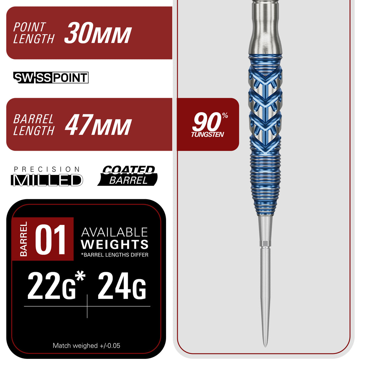 Target Japan - Sereno - GEN 3 - 90% Tungsten Darts - SP - 22g 24g