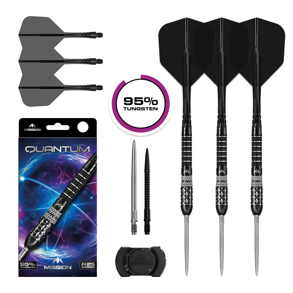 Mission Quantum R2.5 - 95% Tungsten Steel Tip Darts - 21g 23g