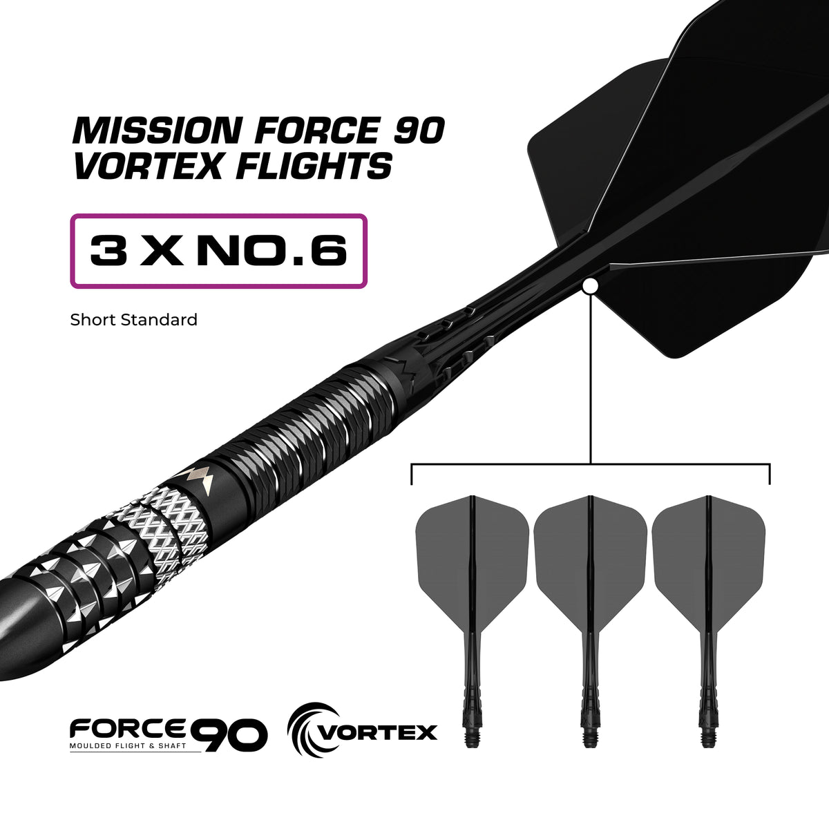 Mission Quantum R2.5 - 95% Tungsten Steel Tip Darts - 21g 23g