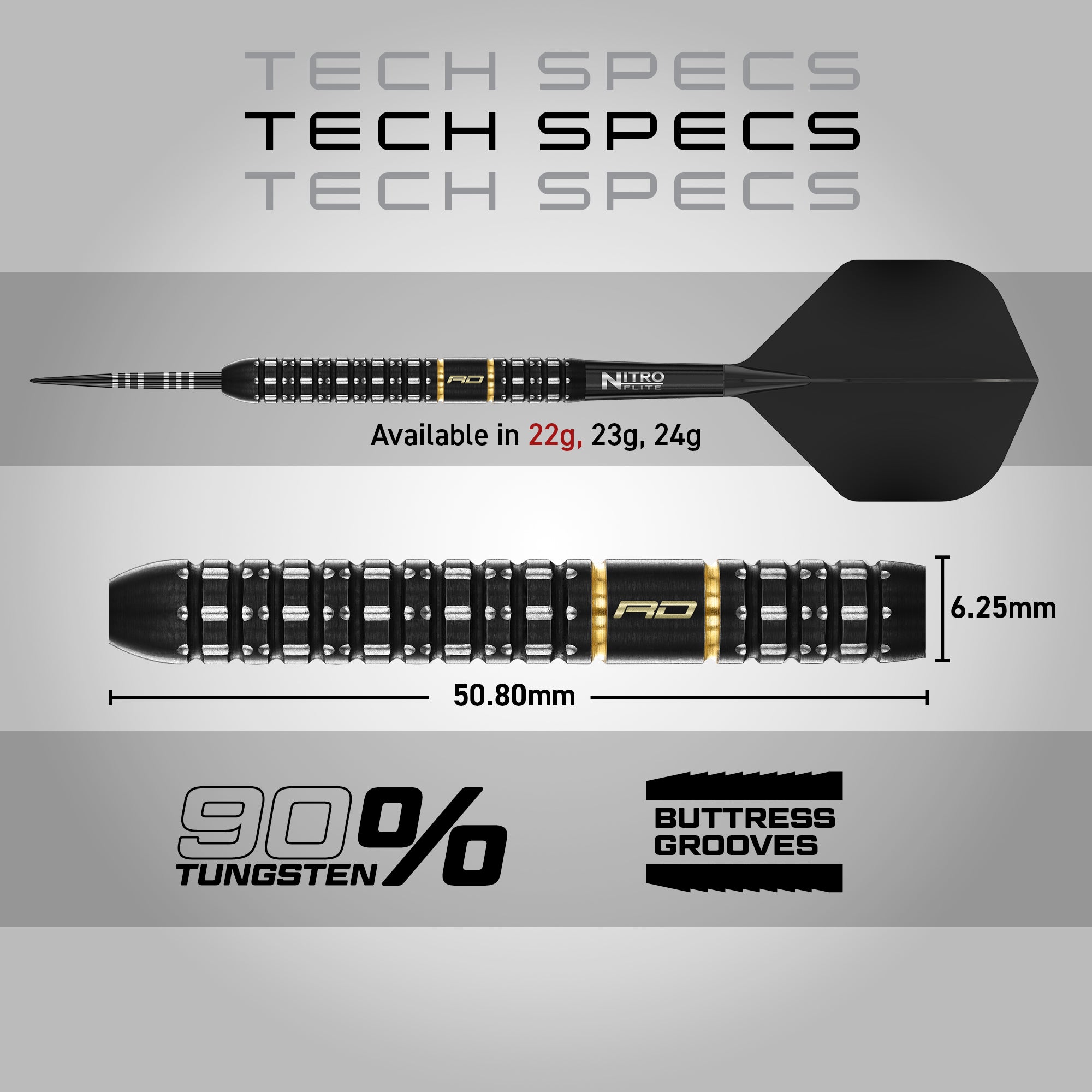 Red Dragon Ascend - Parrallel - 90% Tungsten Darts - 22g 23g 24g