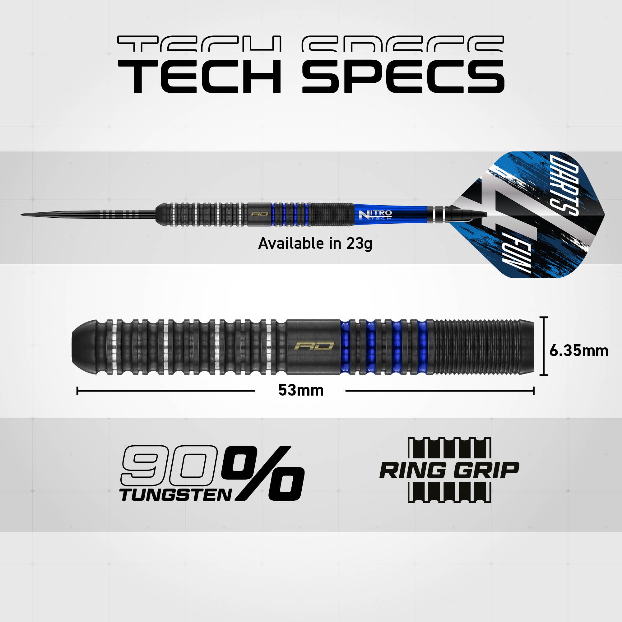 Red Dragon David Williams V1 - 90% Tungsten Darts - 23g