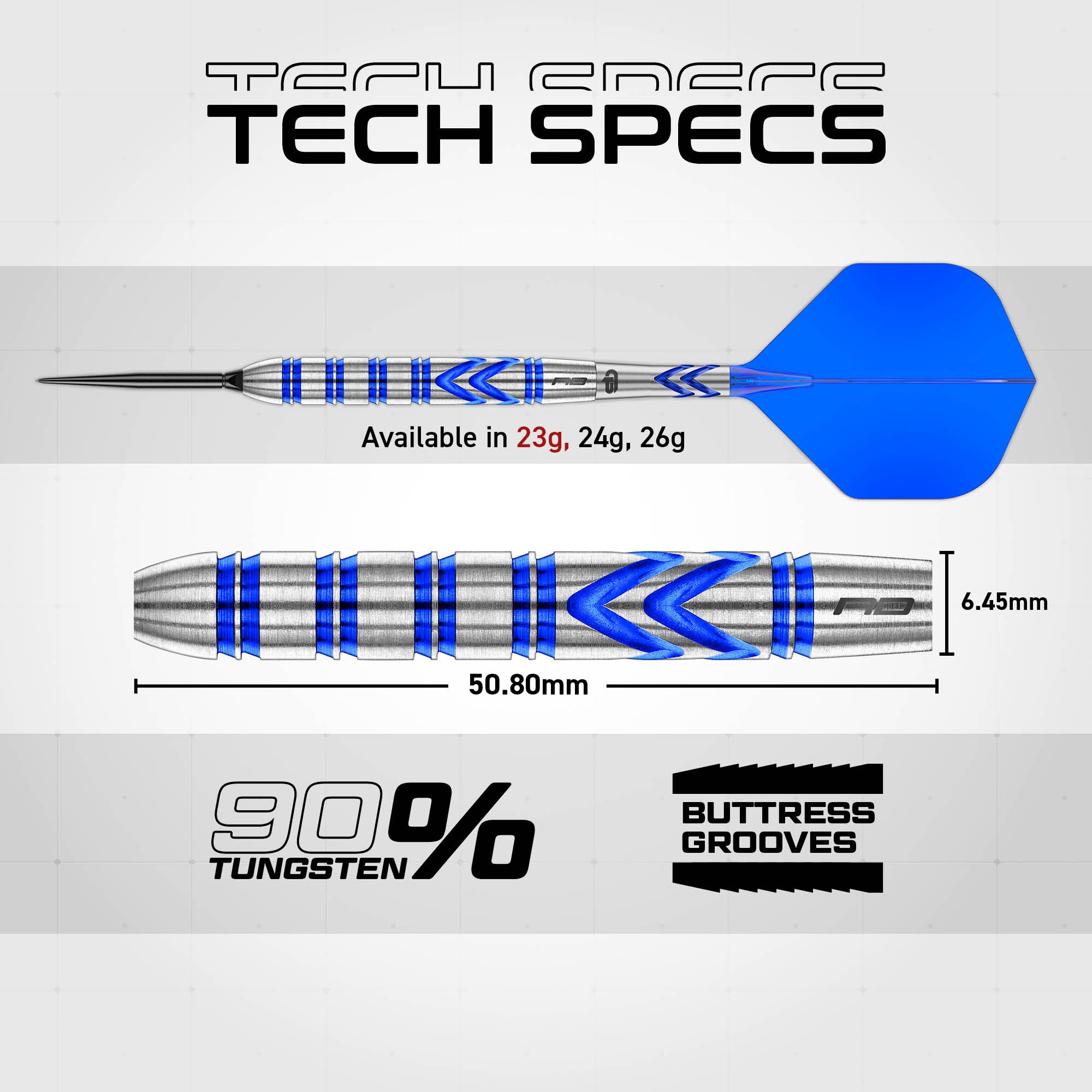 Red Dragon Gerwyn Price - Blue Original - Switch Points Darts - 90% Tungsten - 23g 24g 26g