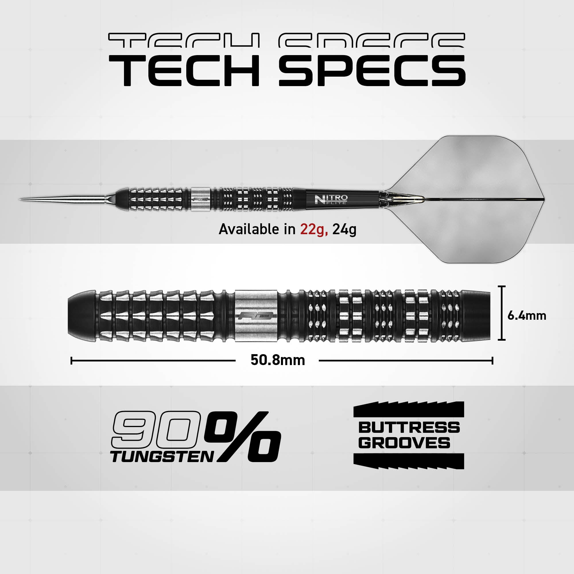 Red Dragon Recon Darts - Parallel - Switch Points - 90% Tungsten Darts - 22g 24g