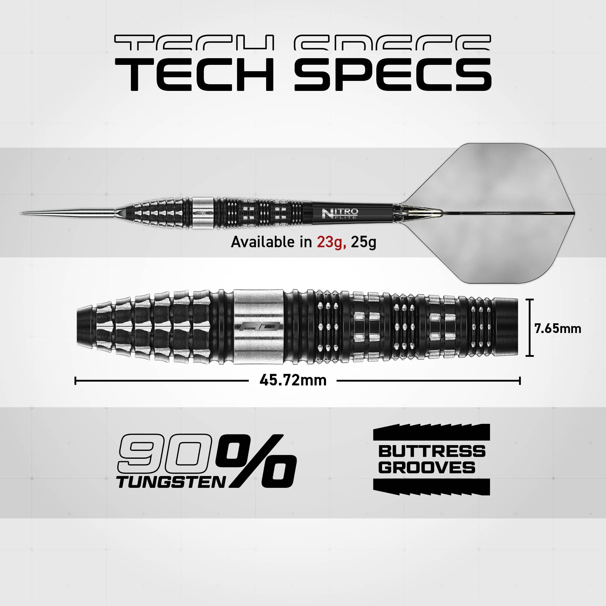 Red Dragon Recon Darts - Torpedo - Switch Points - 90% Tungsten Darts - 23g 25g