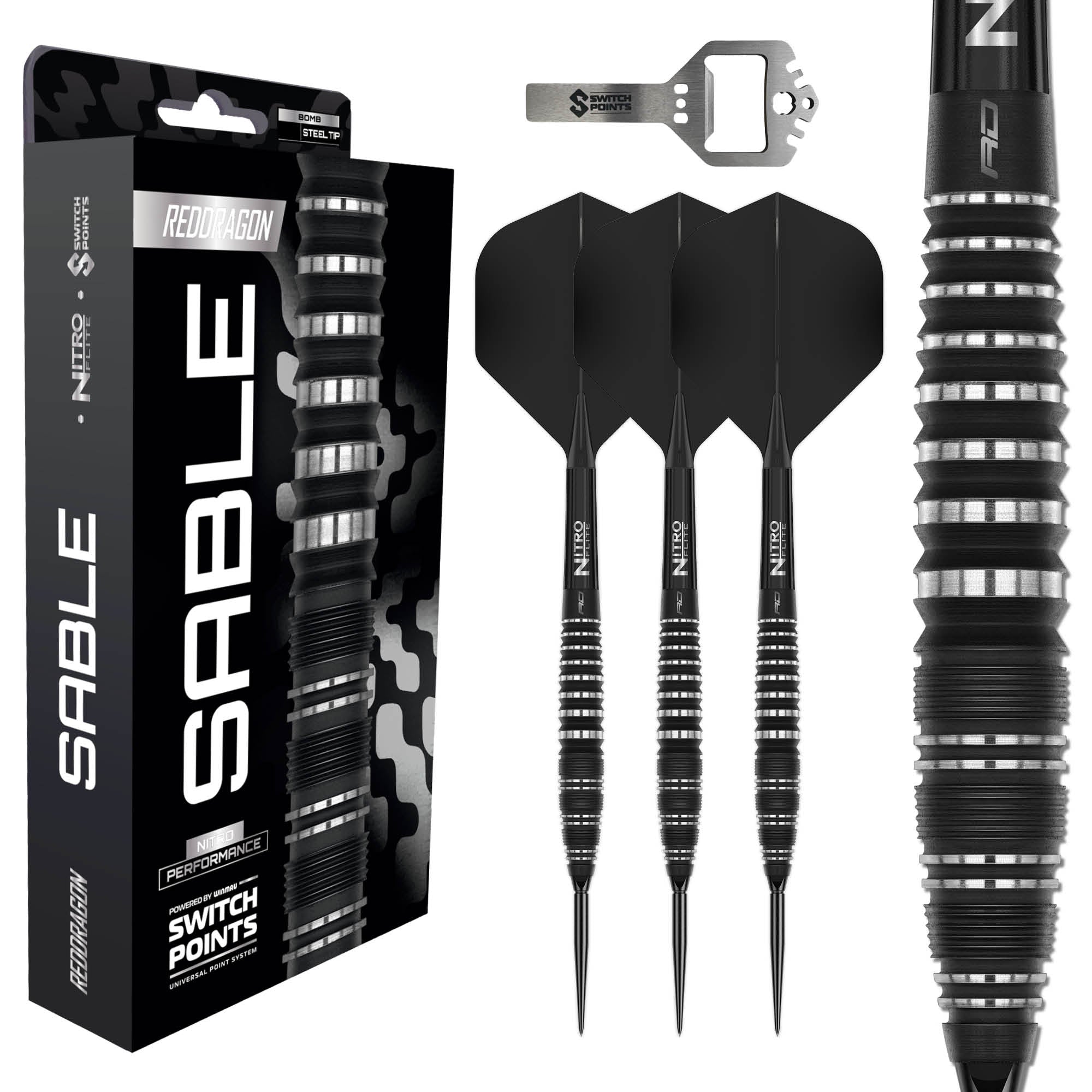 Red Dragon Sable 03 Bomb - Switch Points Darts - 90% Tungsten - 22g 24g 26g