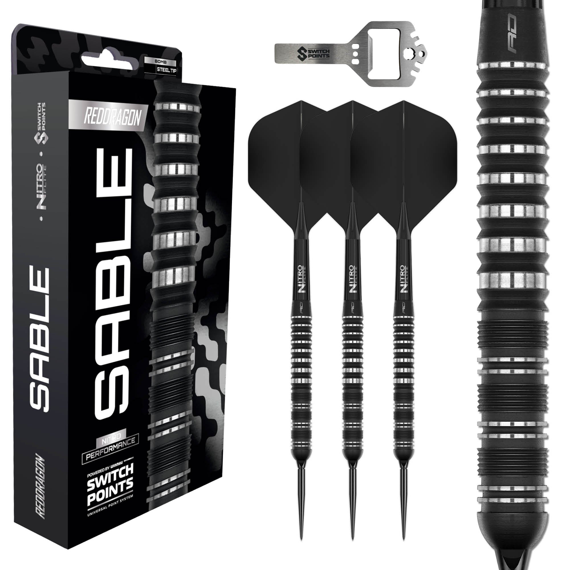 Red Dragon Sable 01 Parallel - Switch Points Darts - 90% Tungsten - 21g 22g 23g 24g