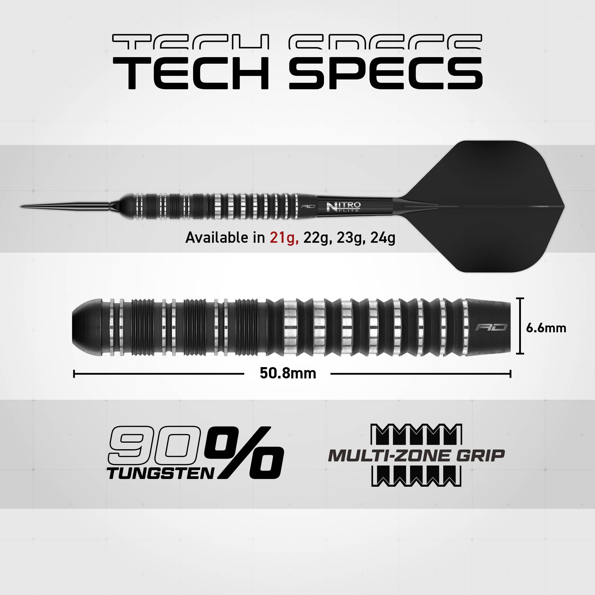 Red Dragon Sable 01 Parallel - Switch Points Darts - 90% Tungsten - 21g 22g 23g 24g