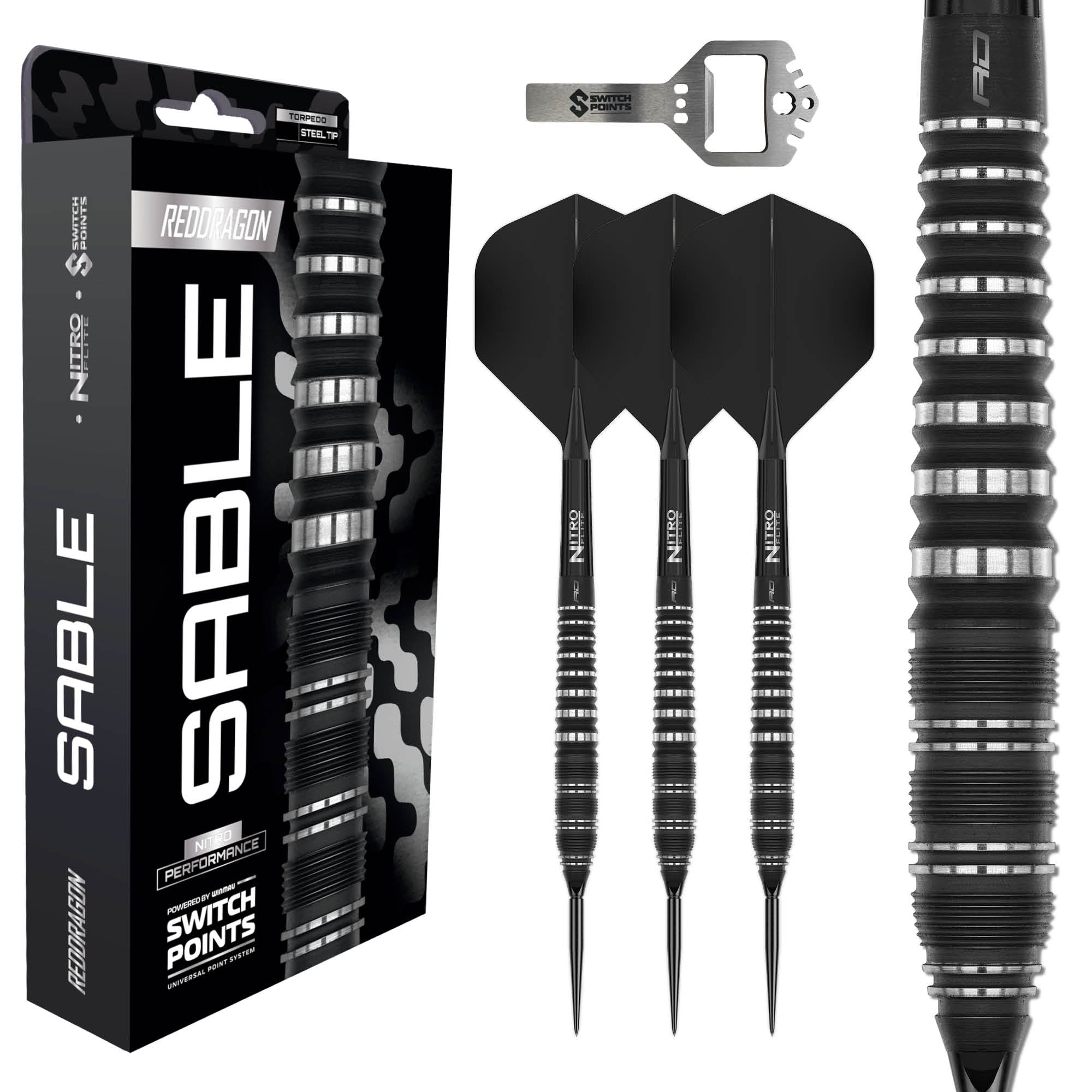 Red Dragon Sable 02 Torpedo - Switch Points Darts - 90% Tungsten - 23g 24g 25g