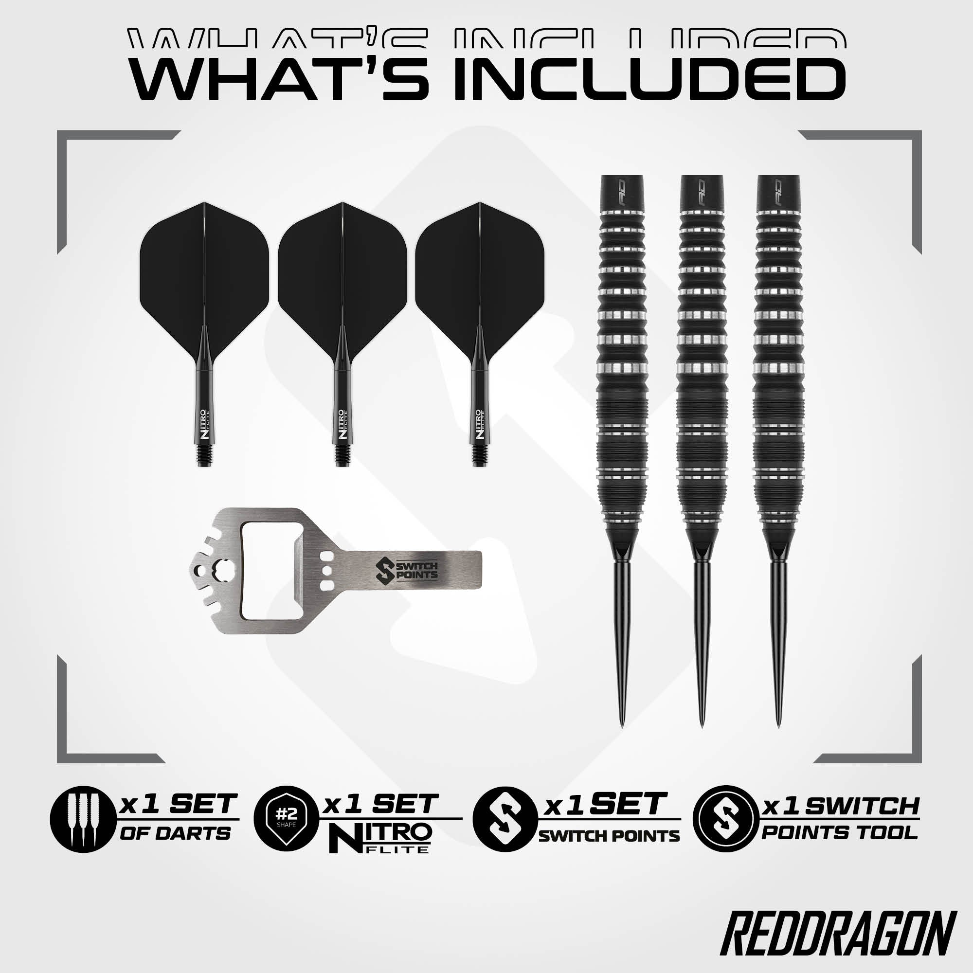 Red Dragon Sable 02 Torpedo - Switch Points Darts - 90% Tungsten - 23g 24g 25g