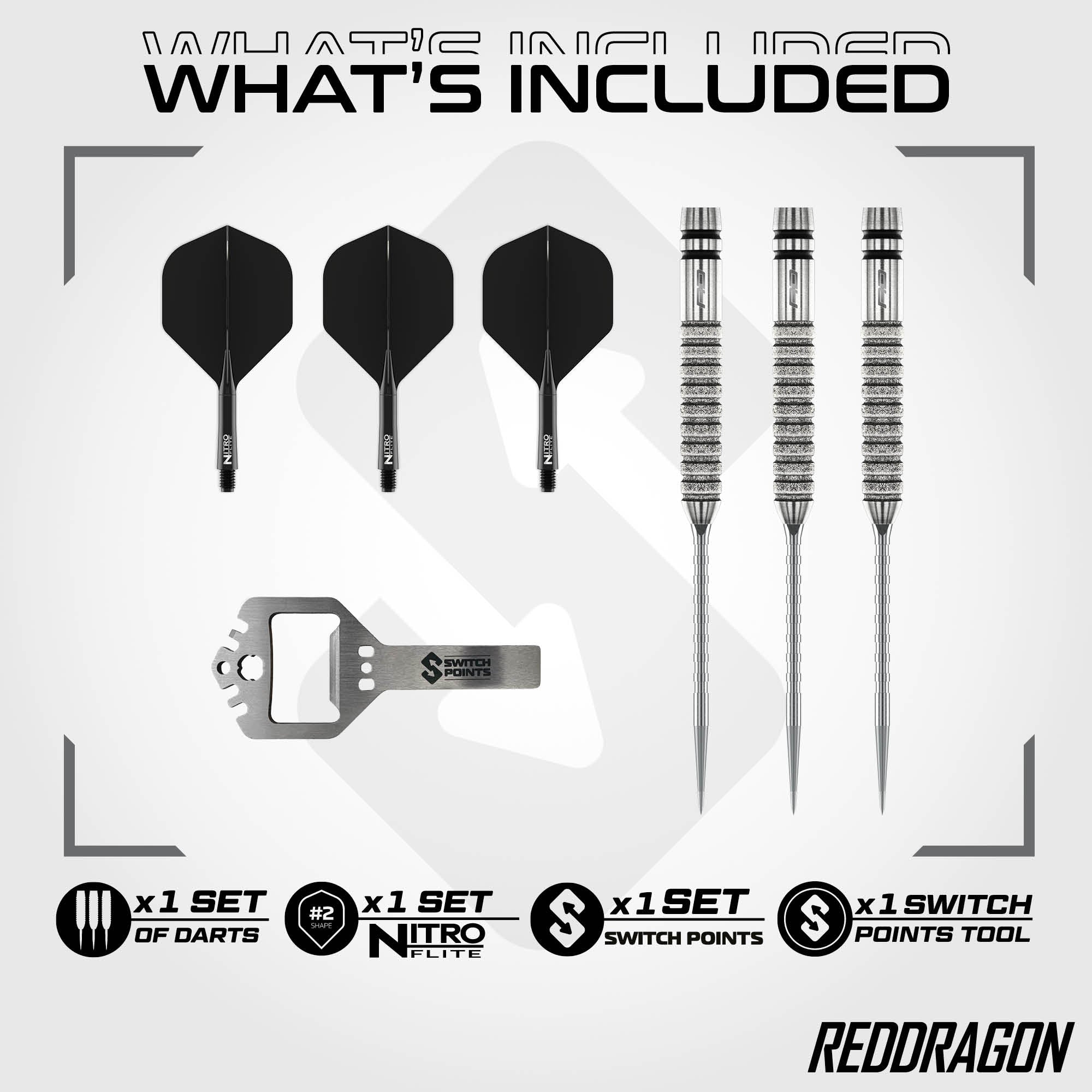 Red Dragon Gian Van Even - Tour Edition - Switch Points Darts - 90% Tungsten - 21g