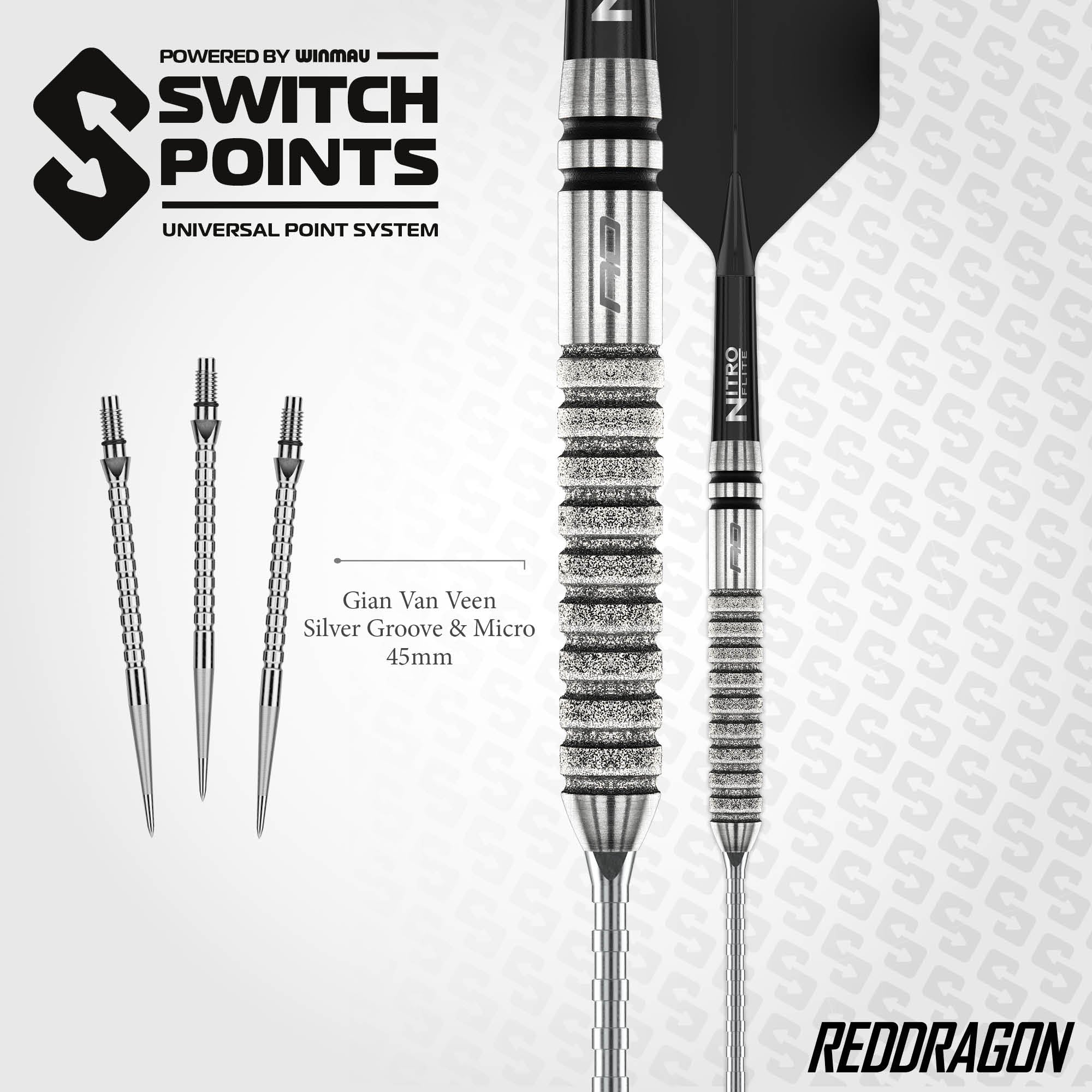 Red Dragon Gian Van Even - Tour Edition - Switch Points Darts - 90% Tungsten - 21g
