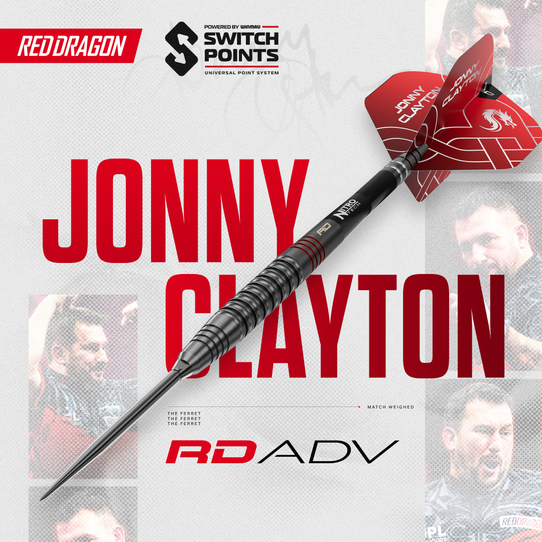 Red Dragon Jonny Clayton RD-ADV 90% Tungsten Switch Point Darts - 21g 22g 23g