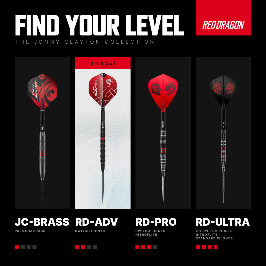 Red Dragon Jonny Clayton RD-ADV 90% Tungsten Switch Point Darts - 21g 22g 23g