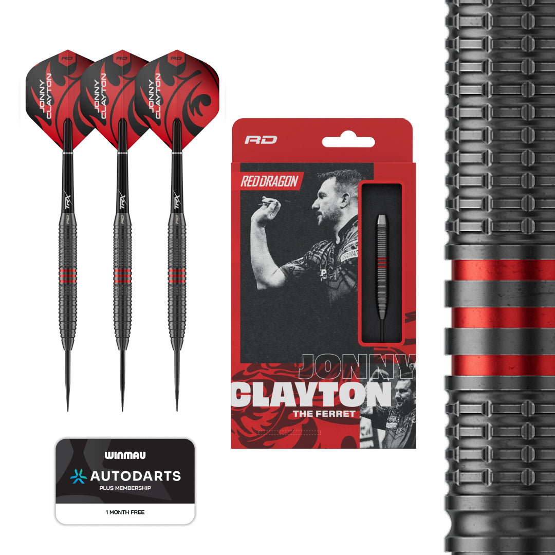 Red Dragon Jonny Clayton Core Brass Darts Set - 21g