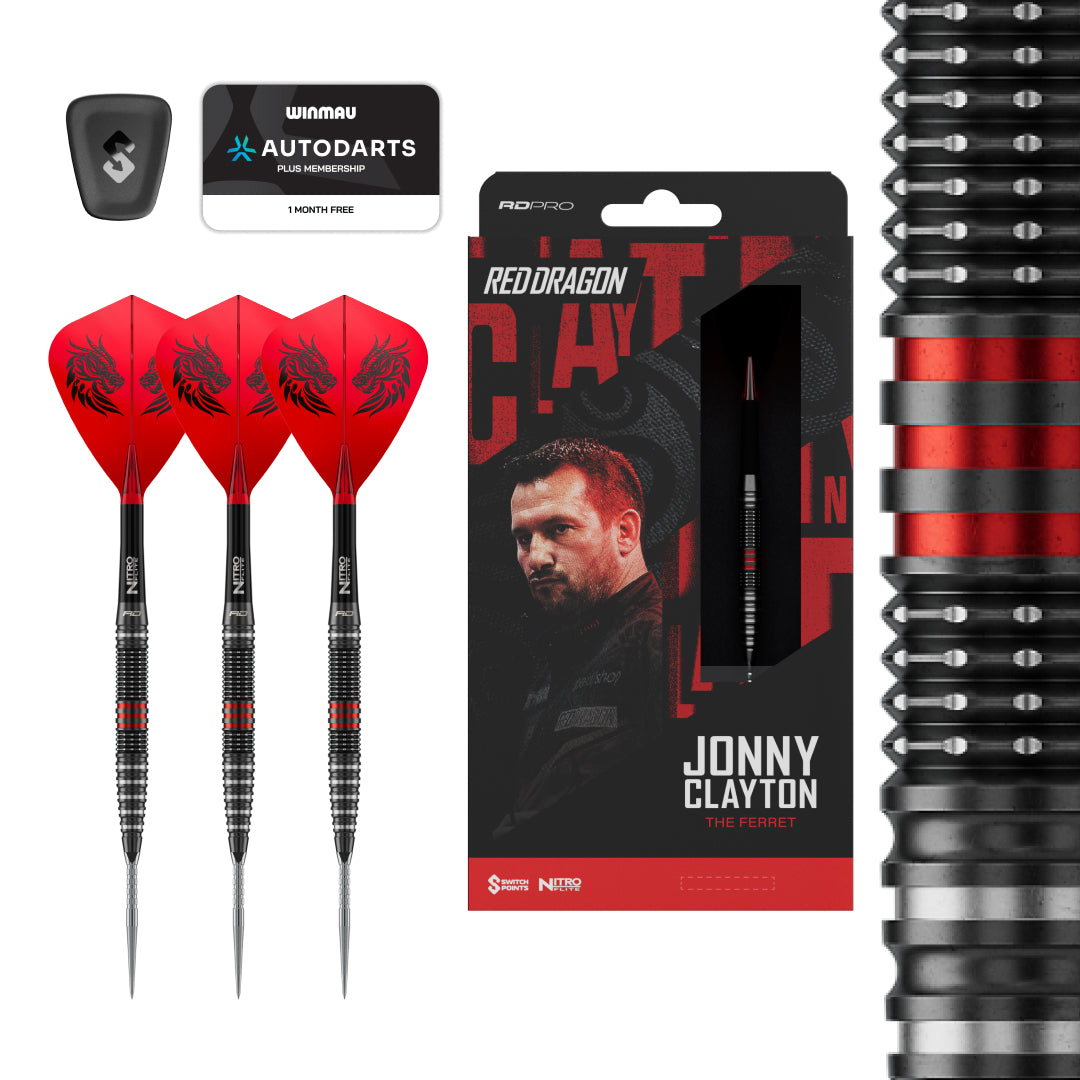 Red Dragon Jonny Clayton RD-PRO 90% Tungsten Switch Point Darts - 22g 23g 24g