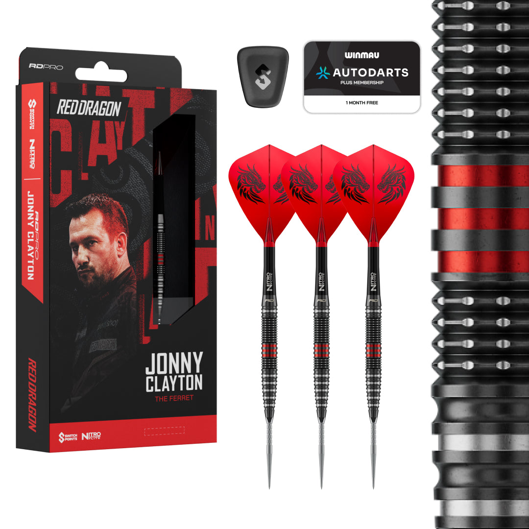 Red Dragon Jonny Clayton RD-PRO 90% Tungsten Switch Point Darts - 22g 23g 24g