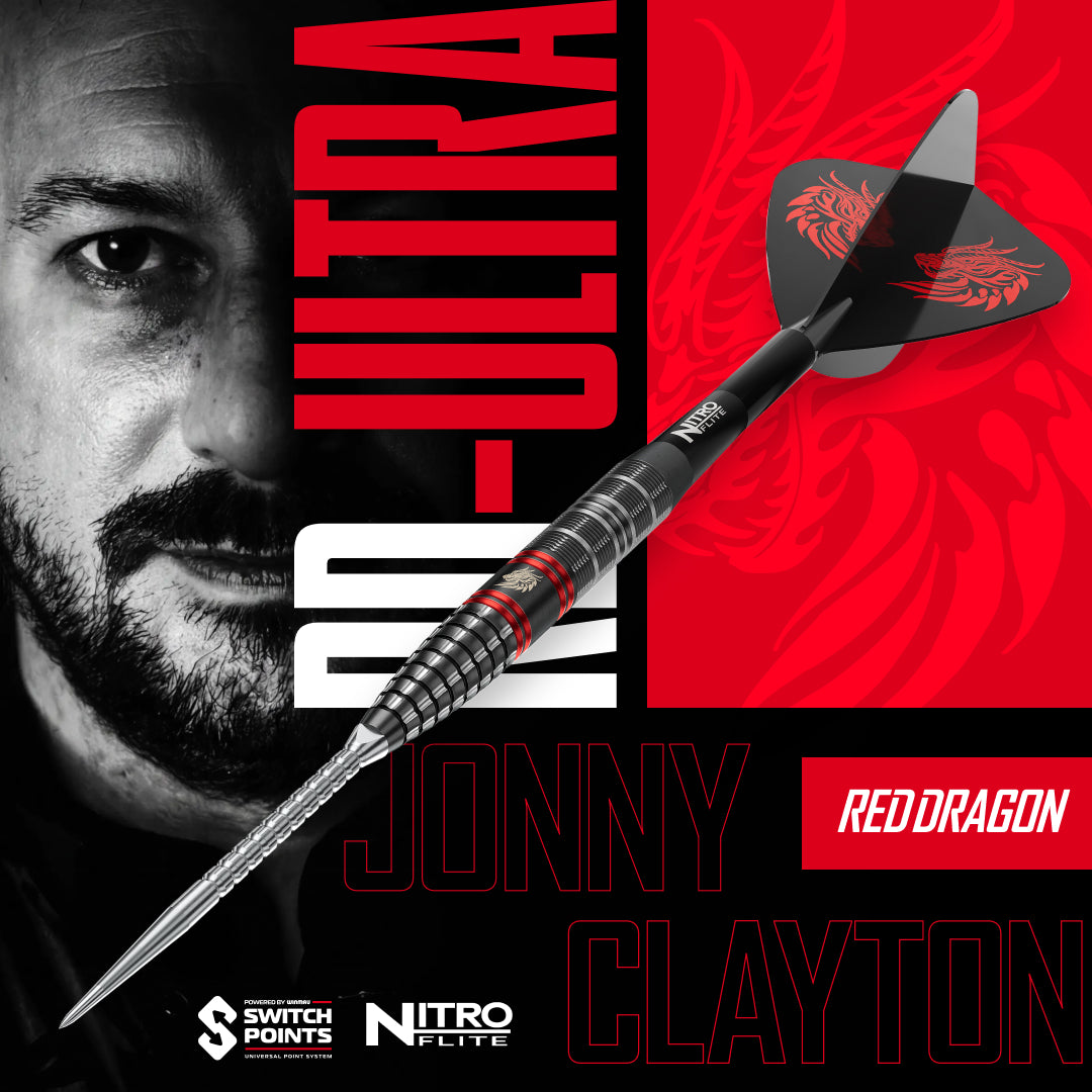 Red Dragon Jonny Clayton RD-ULTRA 90% Tungsten Switch Point Darts - 22g