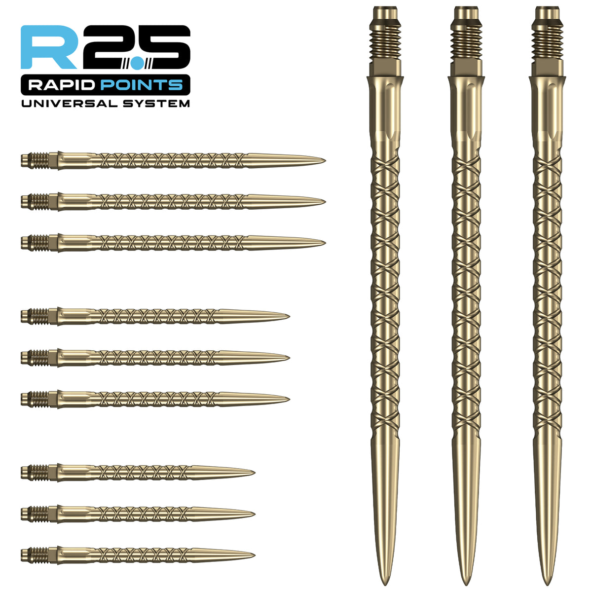 Mission R2.5 Rapid Dart Points - SC1 - Gold - 30mm 35mm 40mm