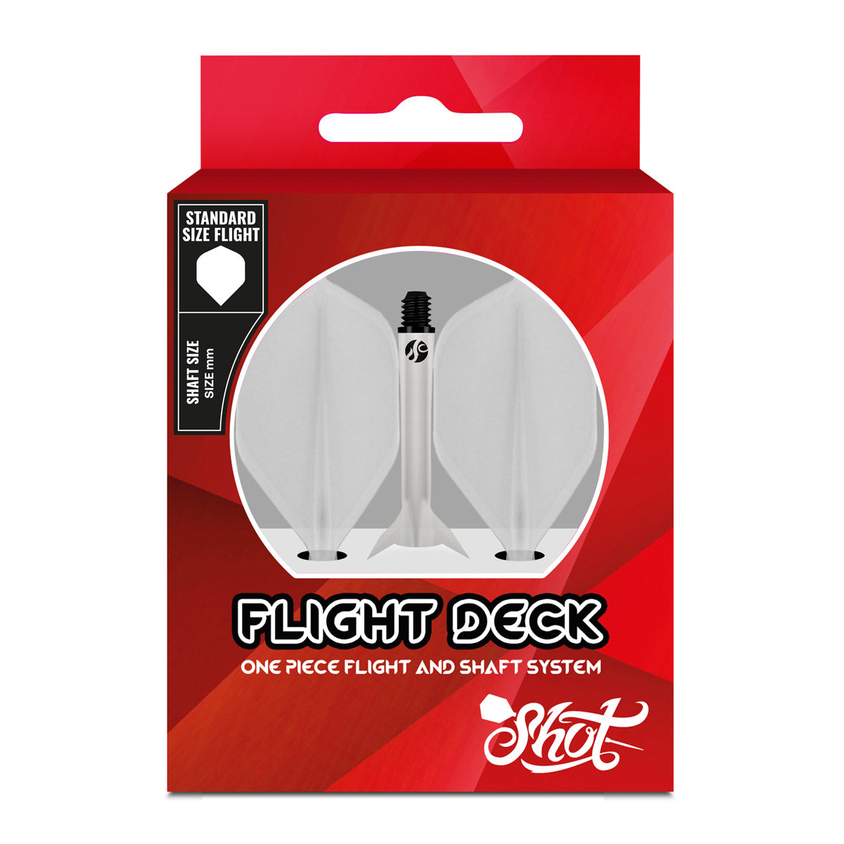 SHOT DARTS - FLIGHT DECK - ONE PIECE DART FLIGHT AND SHAFT SYSTEM - CLEAR