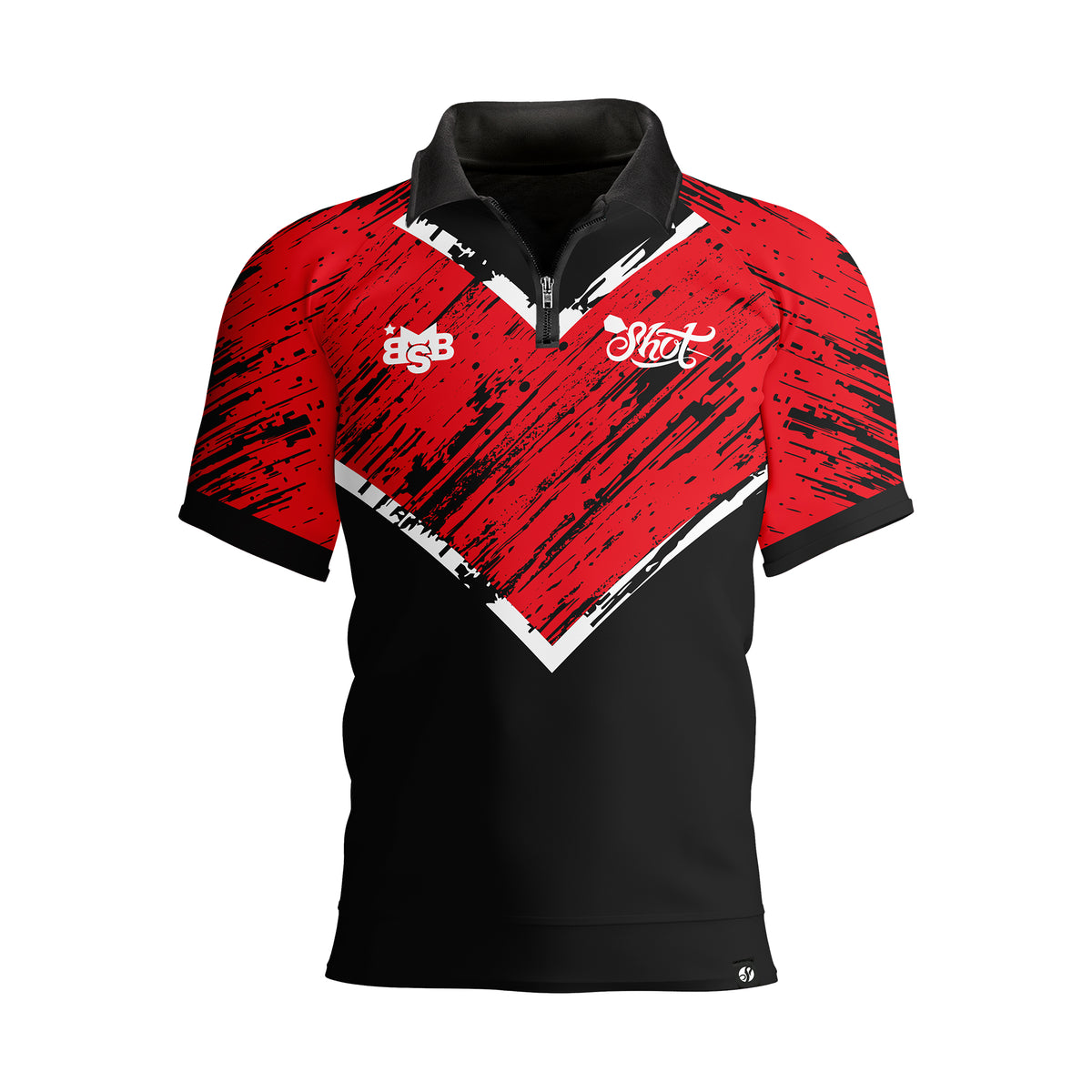 Shot Darts Michael Bully Boy Smith Red Strip Polo Shirt - Small - 6XL