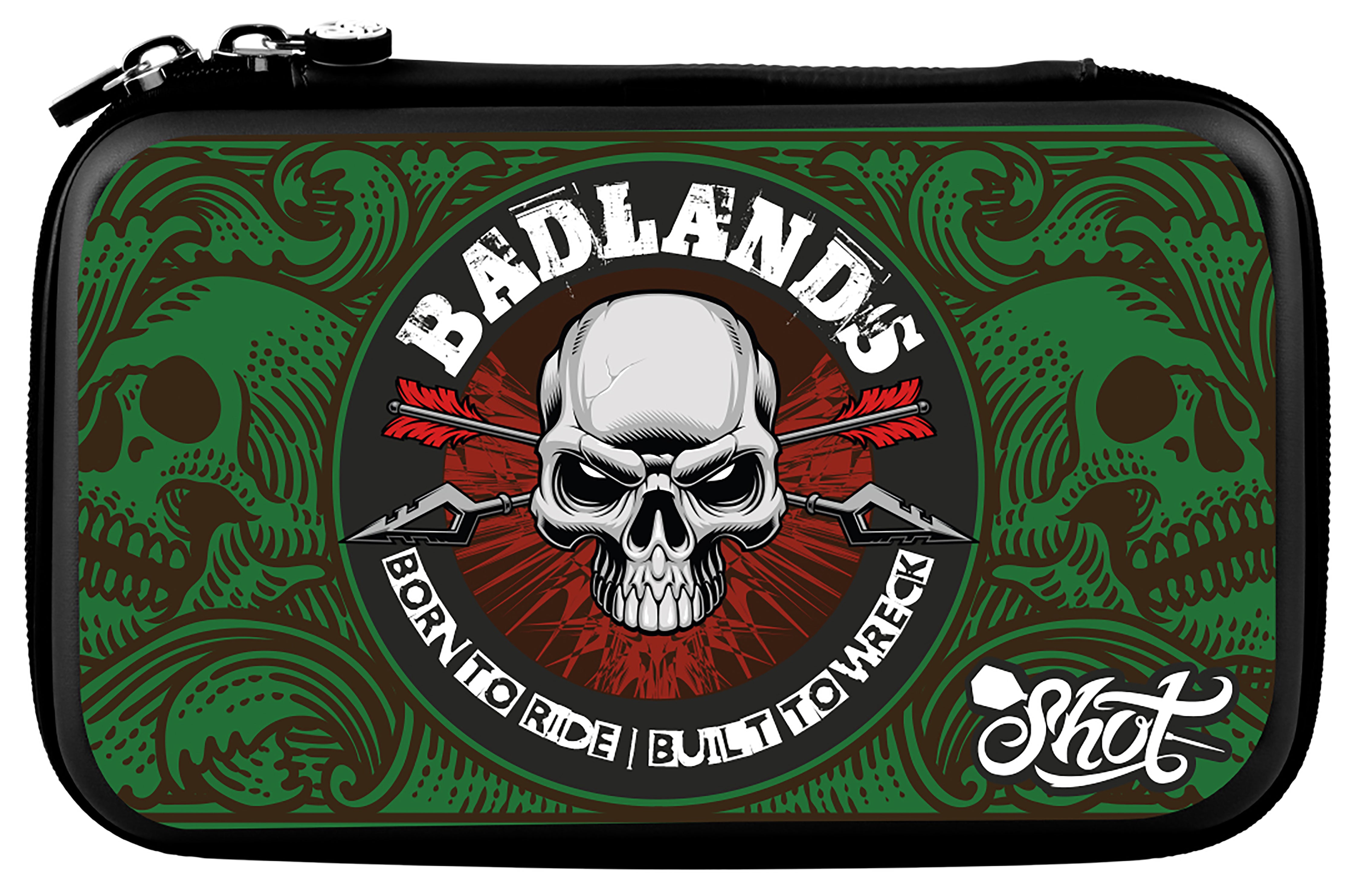 Shot Badlands Tactical Dart Case - Two Set Dart Wallet - Green
