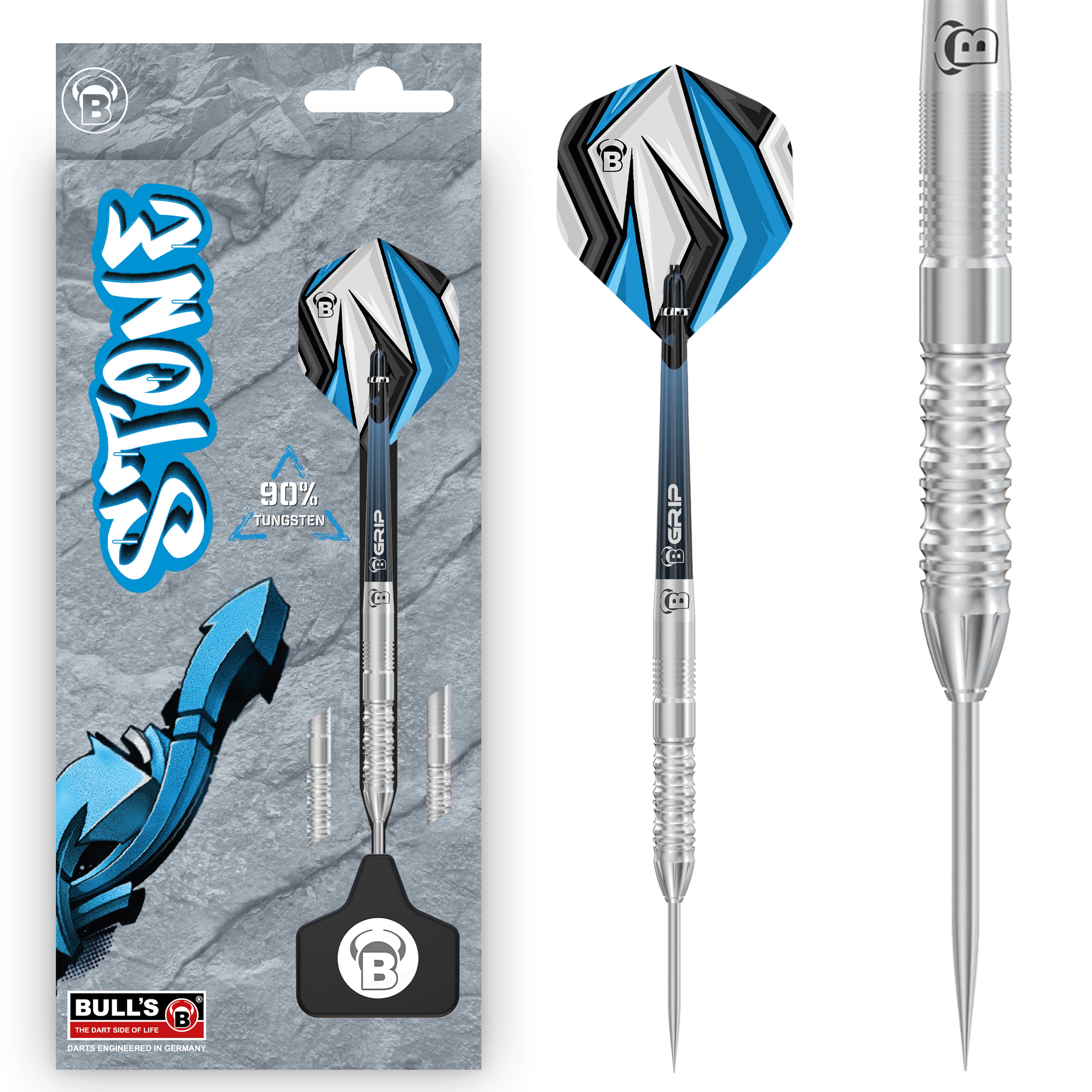 BULL'S Stone S3 Steel Tip Darts - 90% Tungsten - 21g 23g 25g