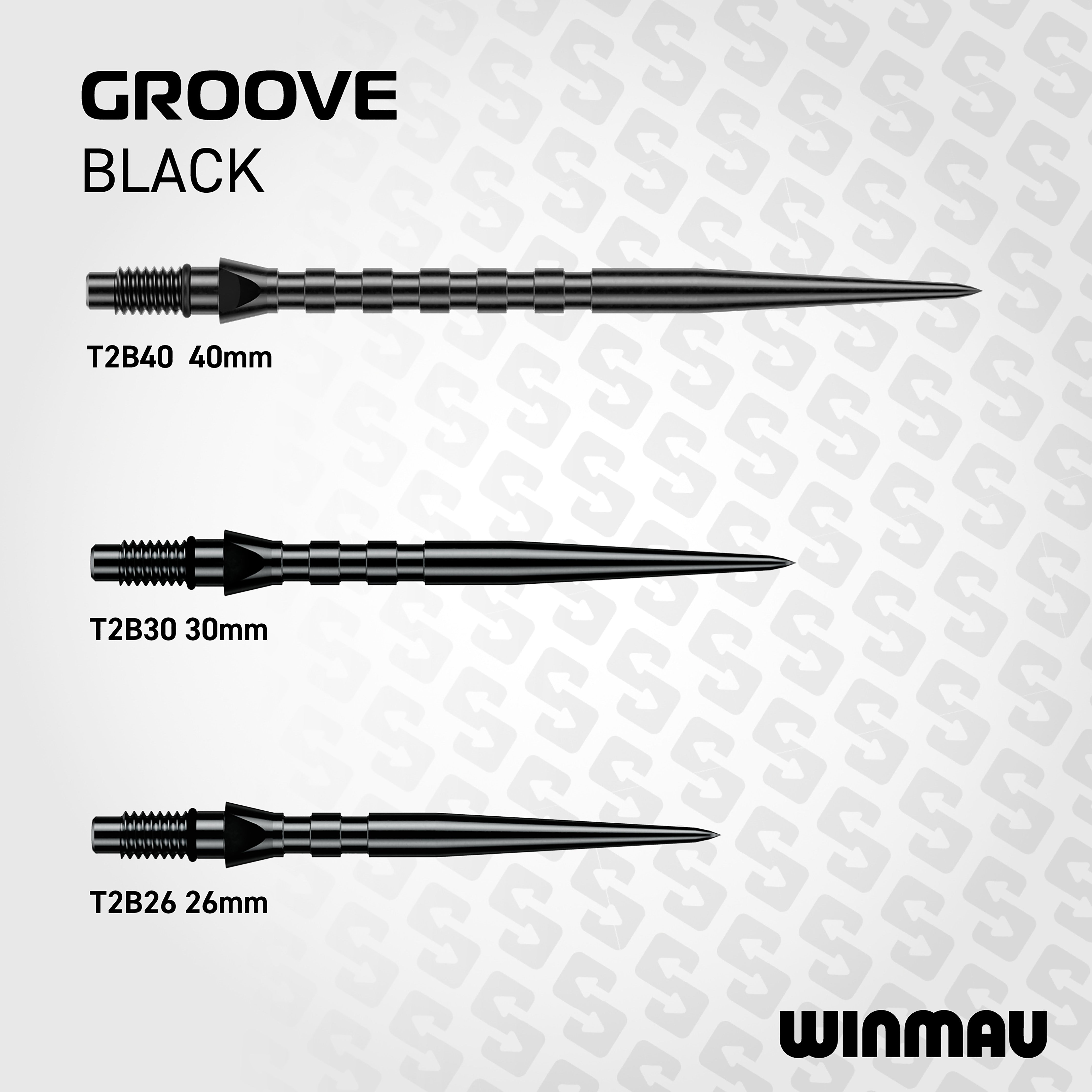 Winmau Switch Point - Black - Groove - 26mm 30mm 40mm