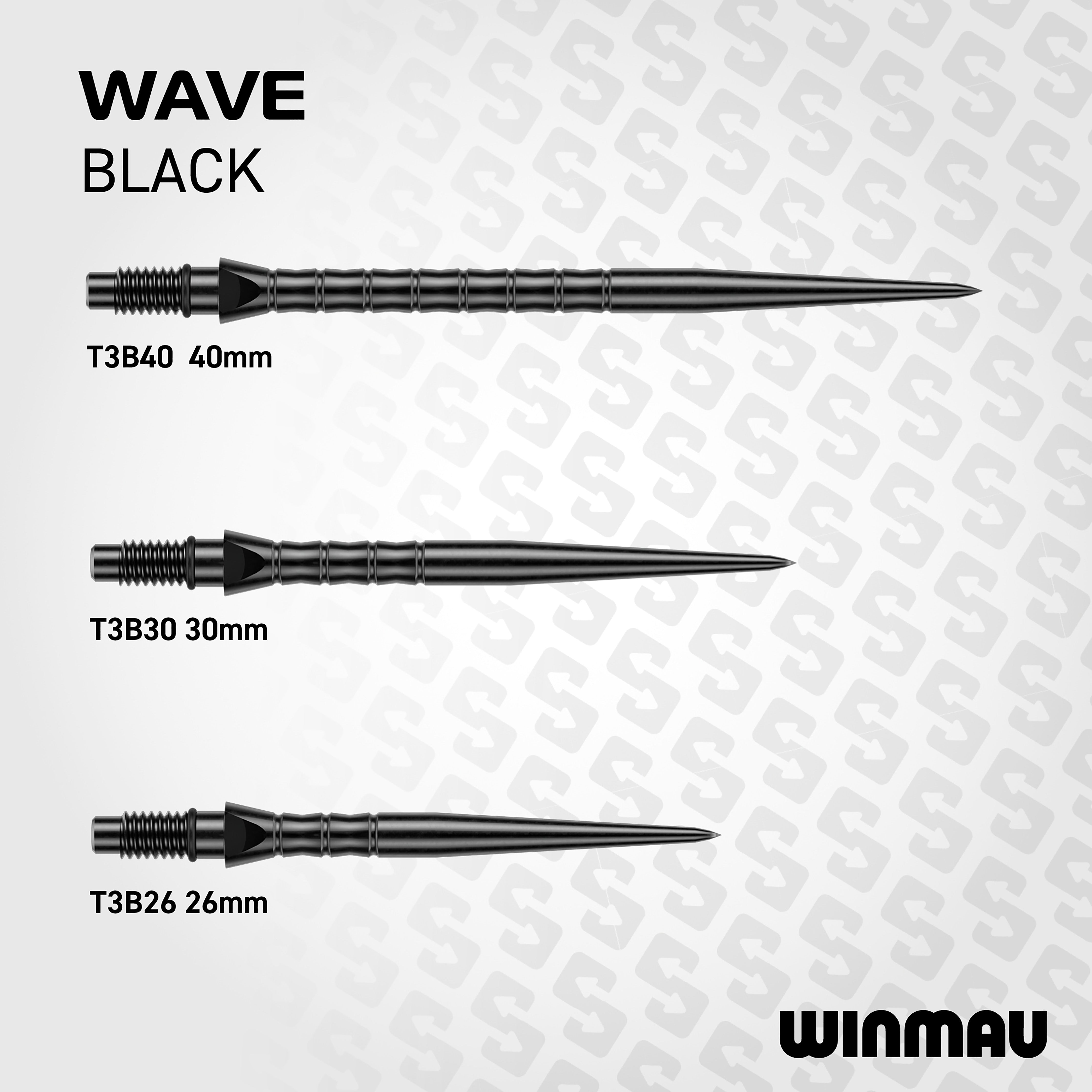 Winmau Switch Point - Black - Wave - 26mm 30mm 40mm
