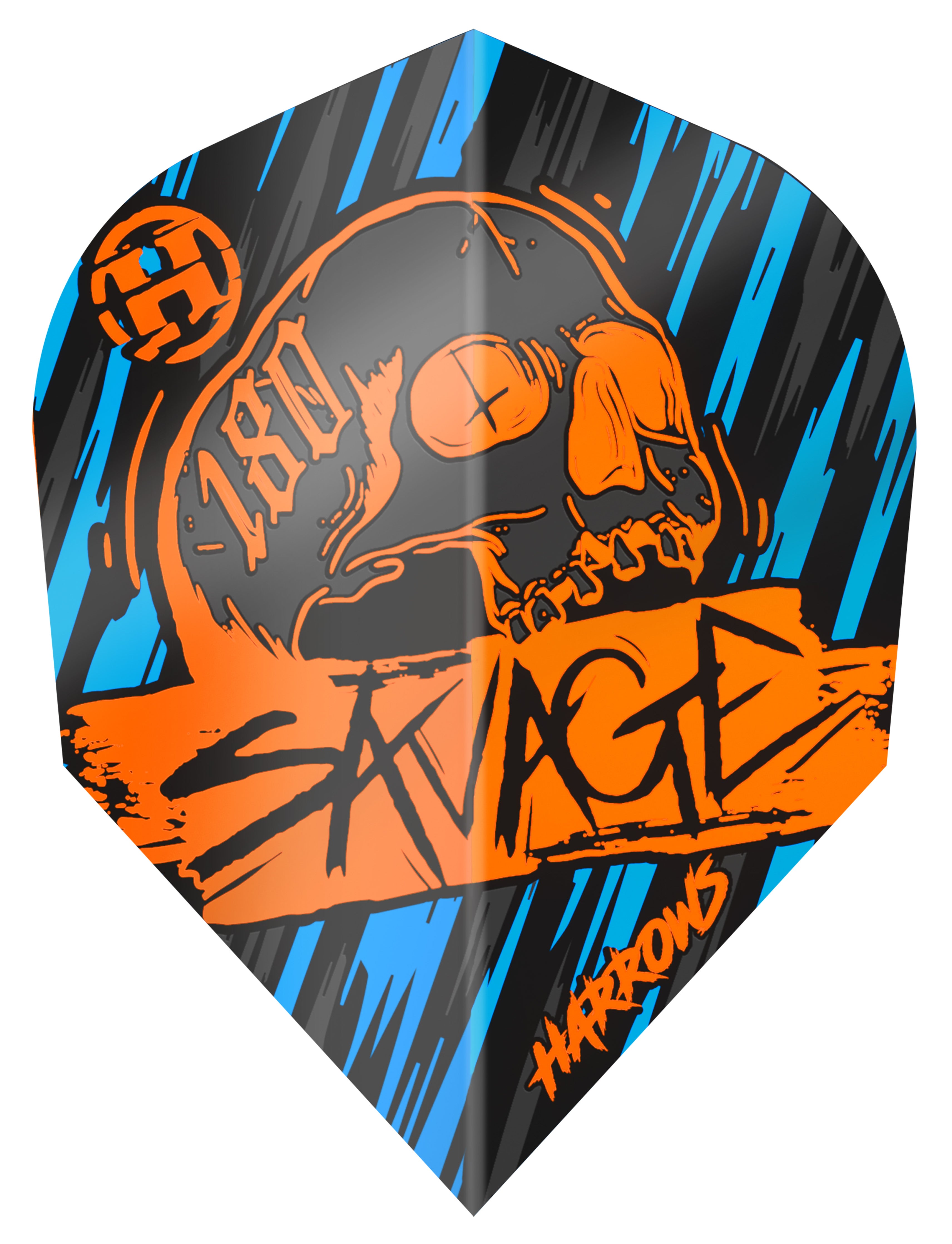 Harrows Savage - No2 - Dart Flights - Orange & Blue