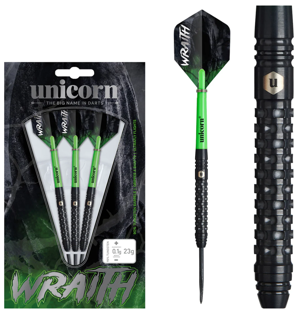 Unicorn Wraith Steel Tip Darts - 90% Tungsten - 21g 23g 35g