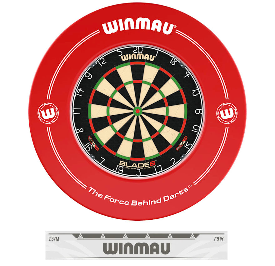 Winmau Bundle Blade 6 Dartboard - Winmau Deluxe Dartboard Surround - Winmau Oche Throw Line