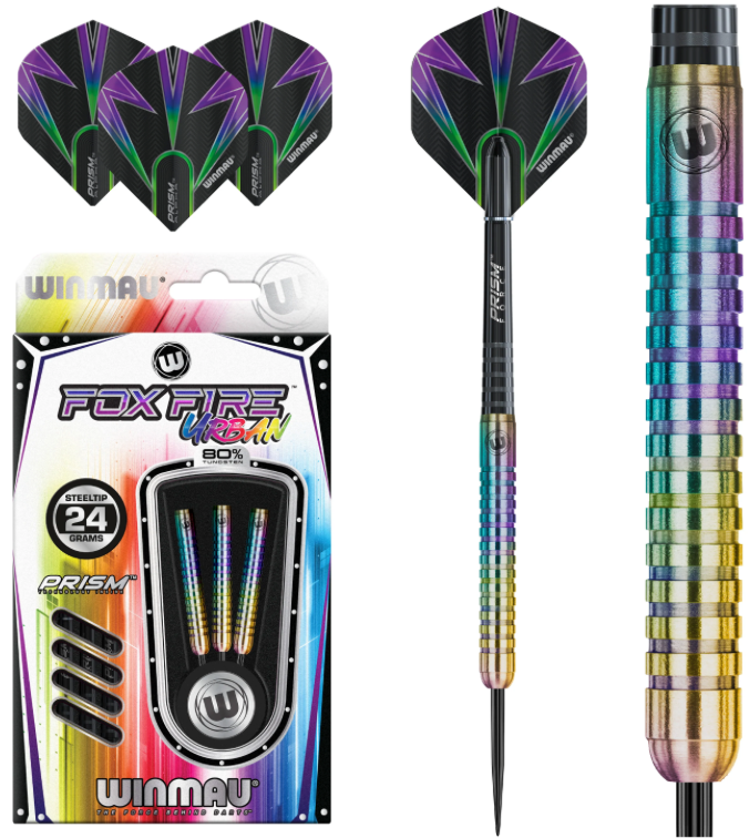 Winmau Ultimate Home Darts Kit - Blade 6 Dartboard - Winmau Surround - Blade 6 Dart Mat - Stand - Winmau Foxfire Urban Tungsten Darts