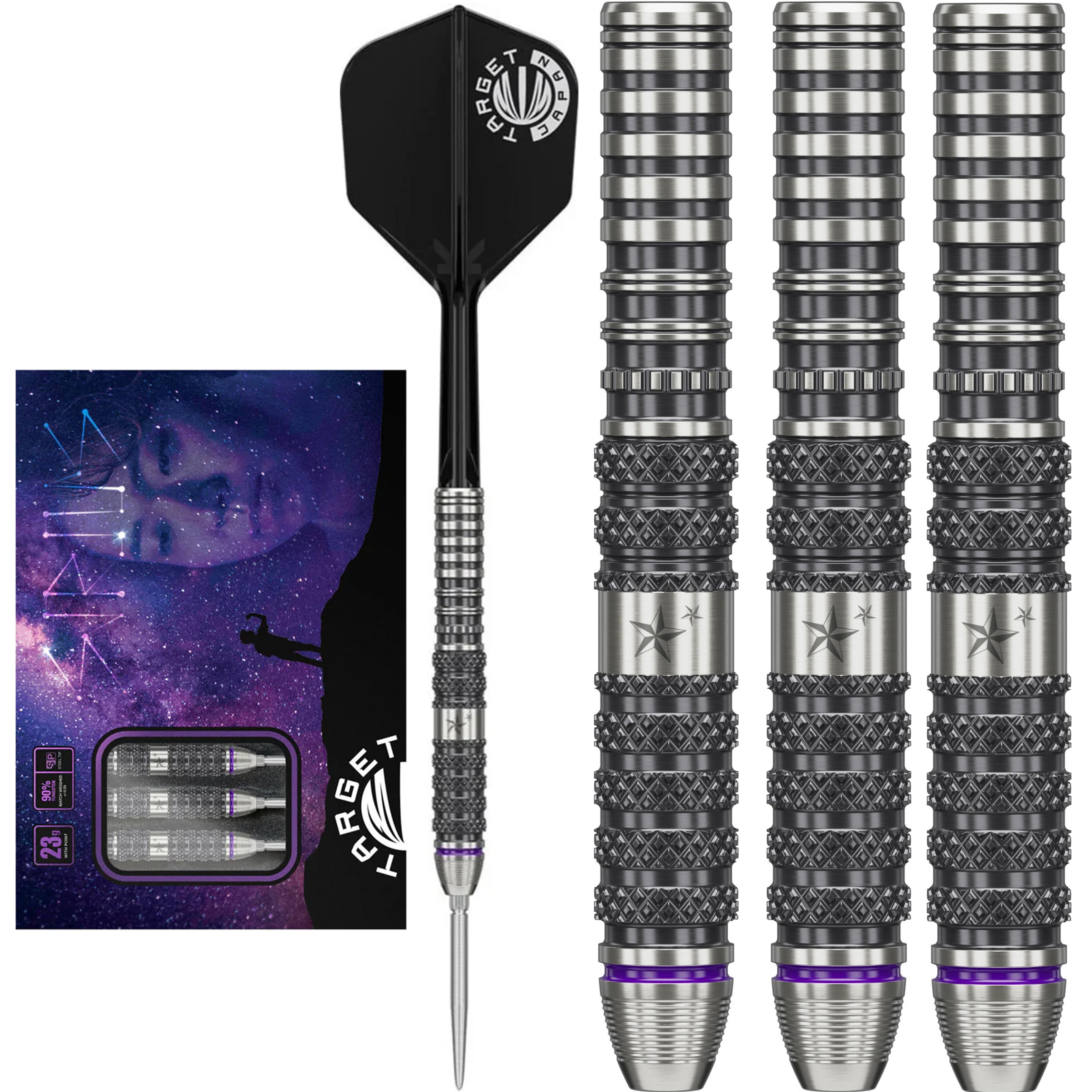 Target Prime Series Yuta 'Sirius' Hayashi Gen 3 SP Steel Tip Darts Set 2024 - 90% Tungsten - 23g