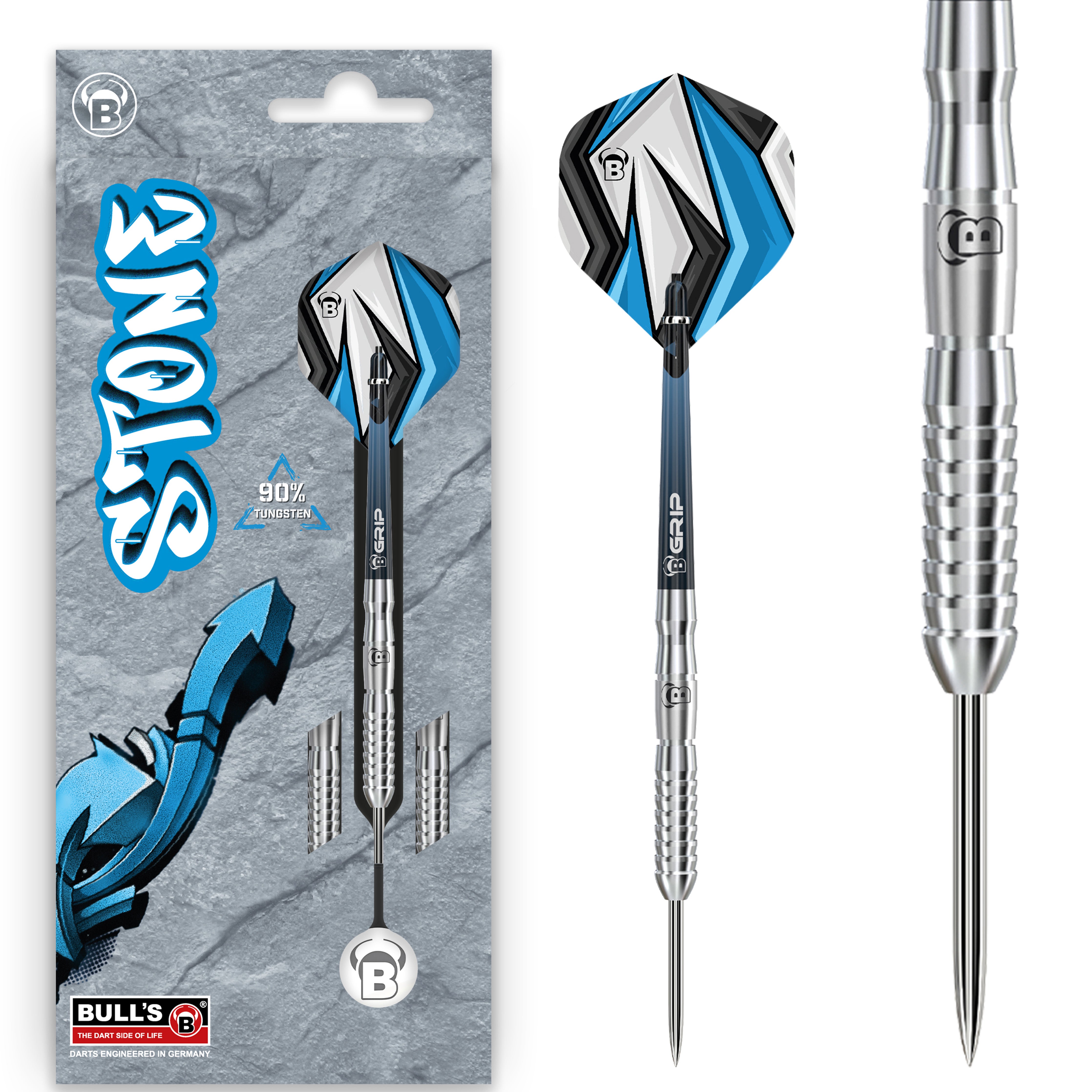 BULL'S Stone S2 Steel Tip Darts - 90% Tungsten - 21g 23g 25g
