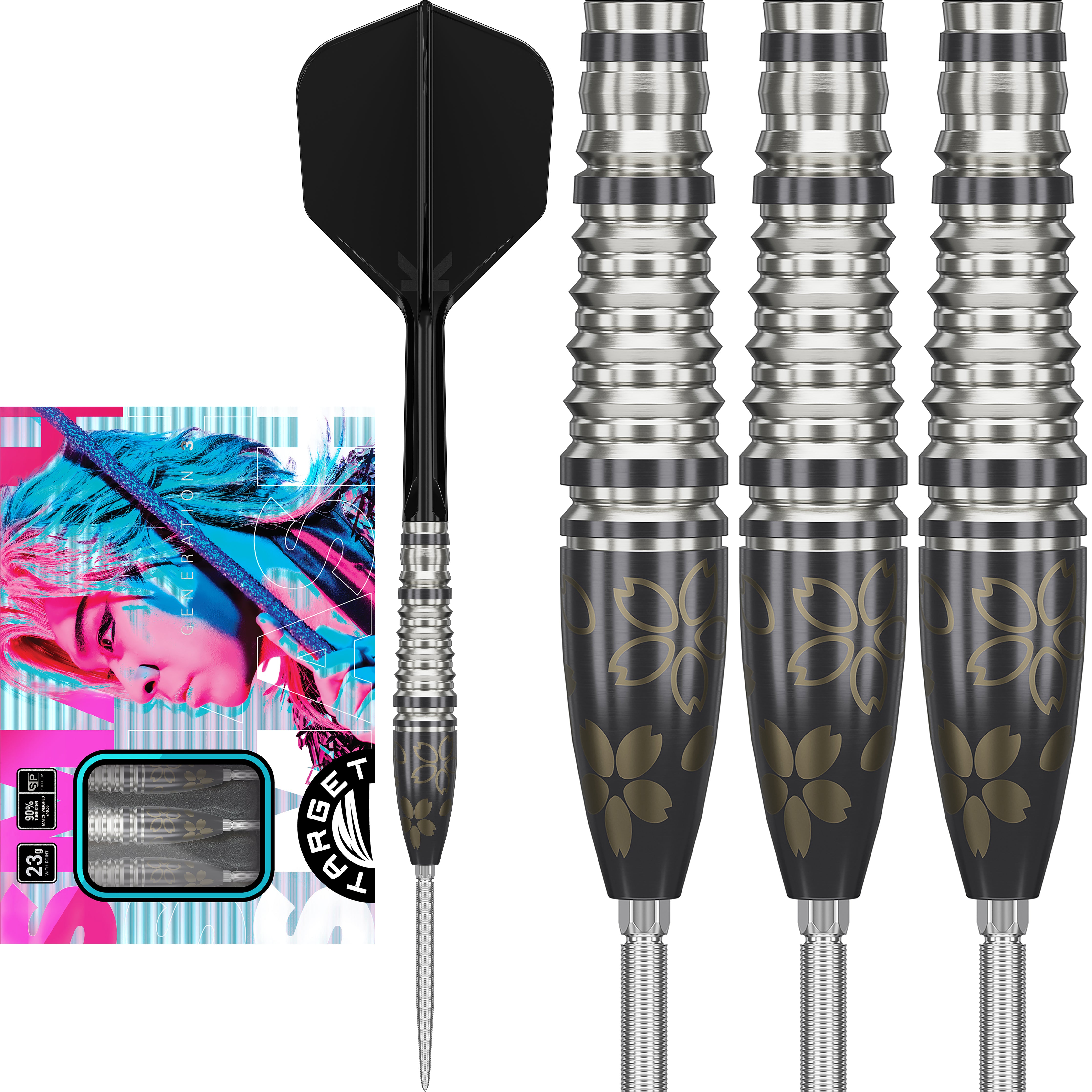 Target Japan - Charm Smash - Gen 3 SP Steel Tip Darts - 90% Tungsten - 23g