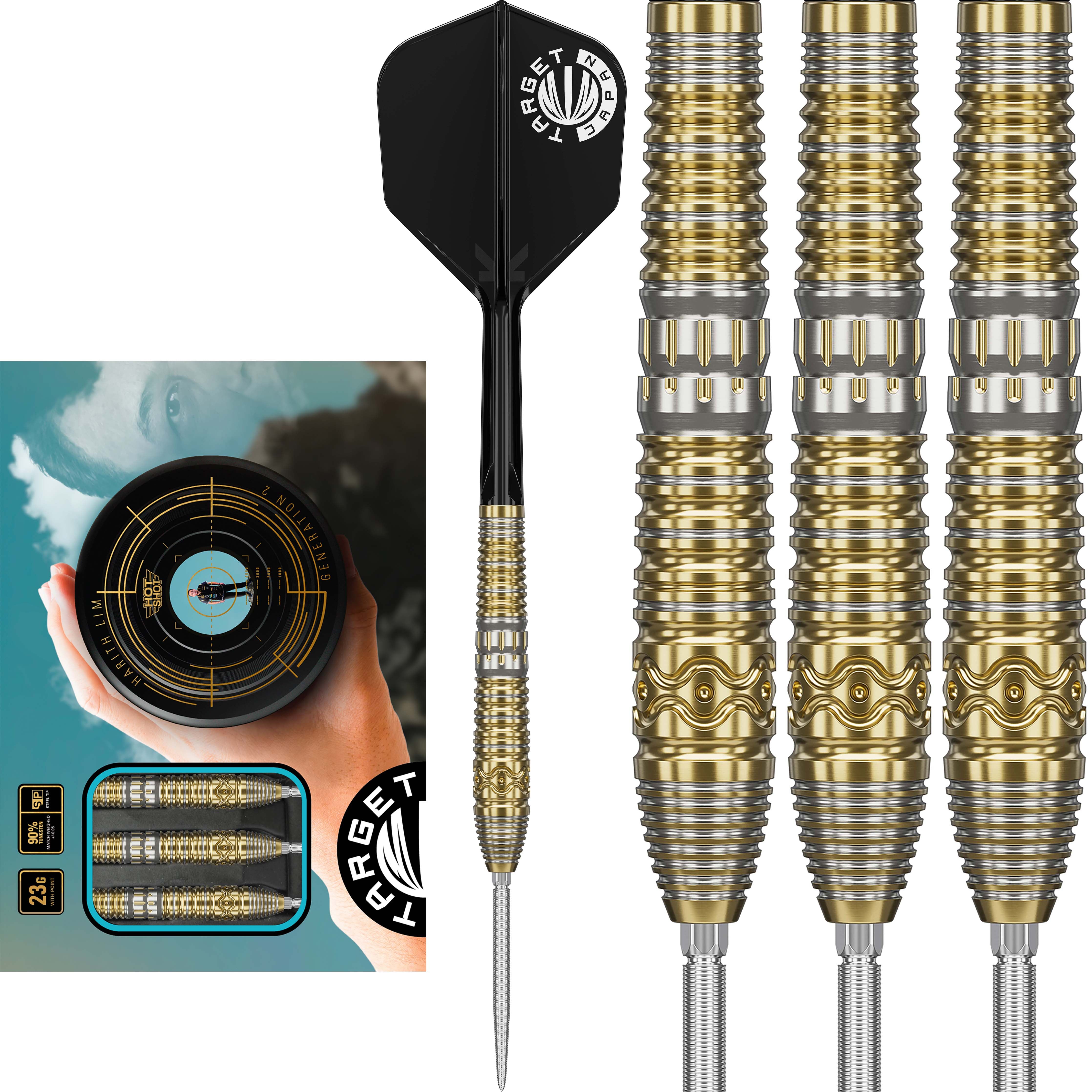 Target Harith Lim - Hot Shot - Prime Series Steel Tip - Gen 2 - SP - 90% Tungsten Darts - 23g