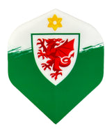 WALES FA - DART FLIGHTS - 100 MICRON - NO2 - STANDARD - WELSH \ CYMRU - F4 - WHITE & GREEN