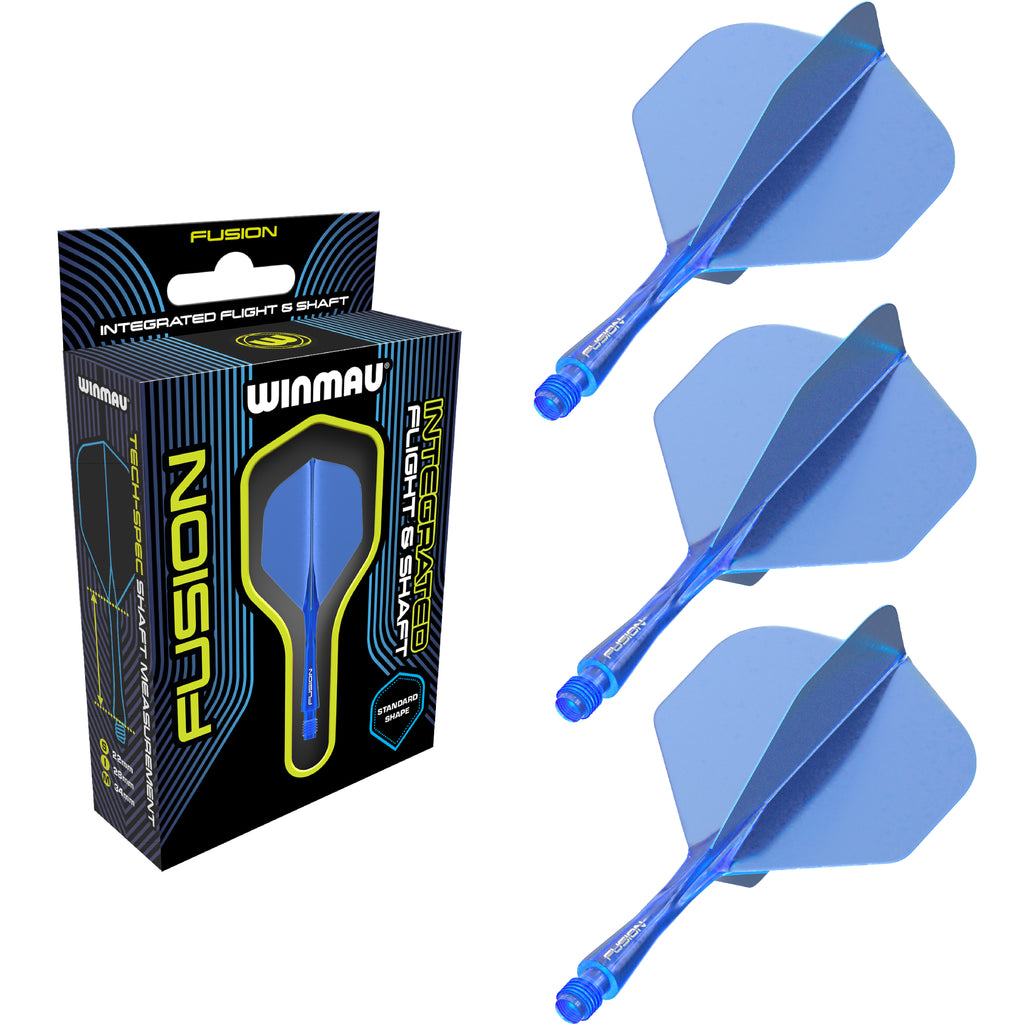 WINMAU Darts - Fusion Geïntegreerd vlucht- en schachtsysteem - No.2 Vorm en ontwerp - Wit Kleur, Korte Lengte
