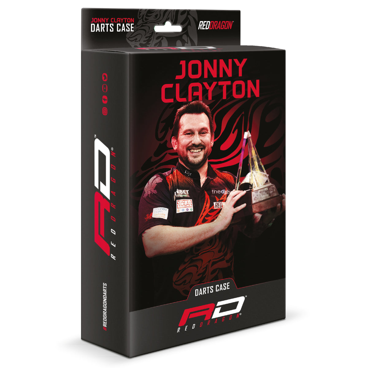Étui à Fléchettes Red Dragon Jonny Clayton – Super Tour, Noir, Design Moderne