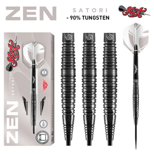 Shot Zen Satori - Steel Tip Dart Set - 90% Tungsten - 23g 24g 25g