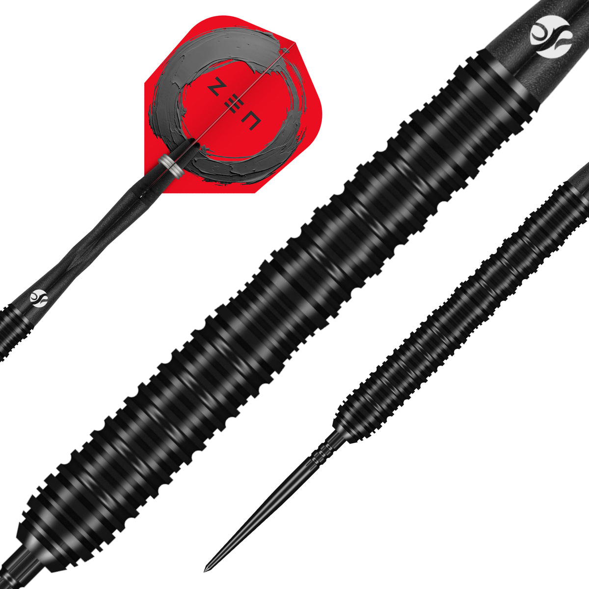 Shot Zen Missile - Straight - Steel Tip Dart Set - 90% Tungsten - Turbo Point - 23g 24g 25g