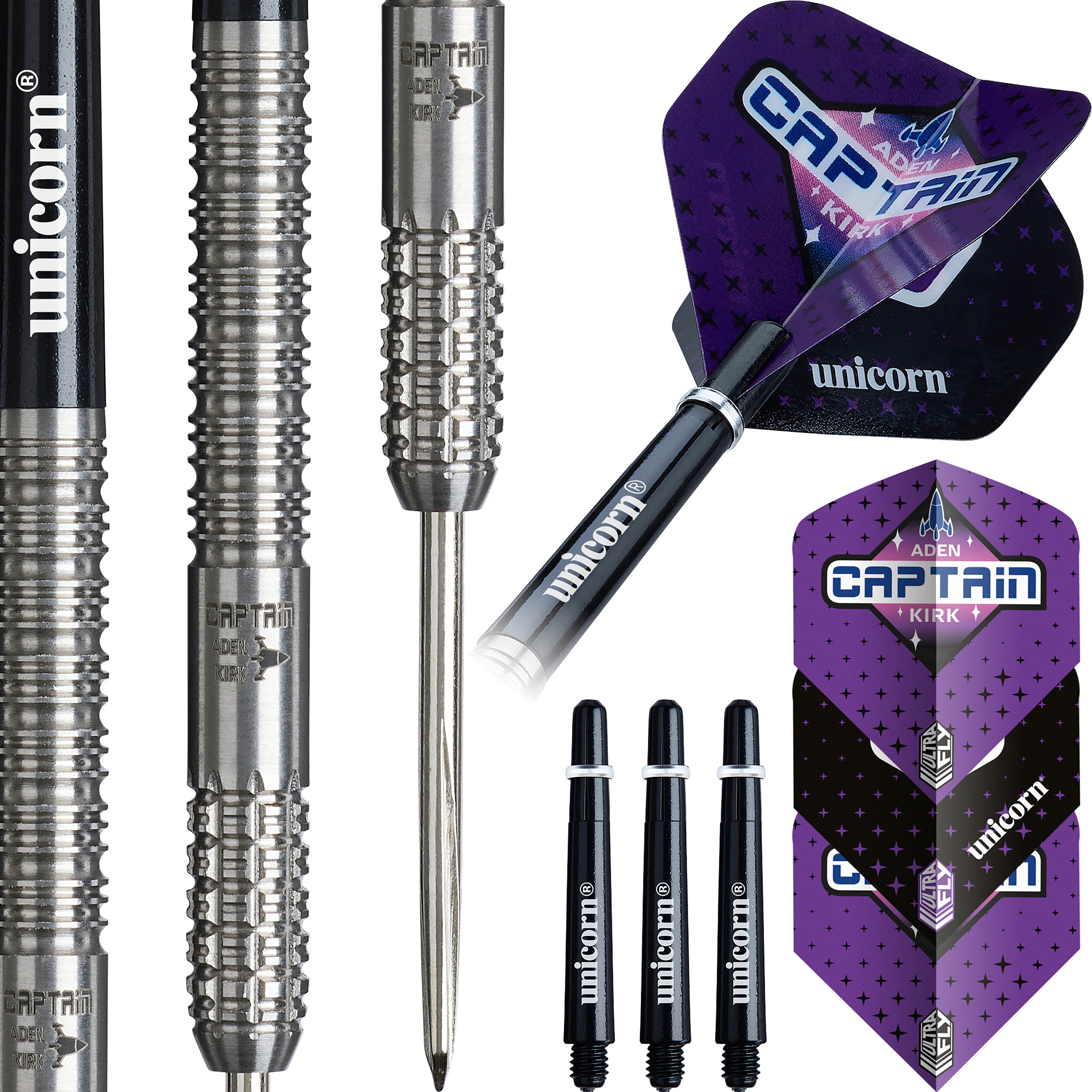 Unicorn Aden 'Captain' Kirk Global - 90% Tungsten Darts - 22g
